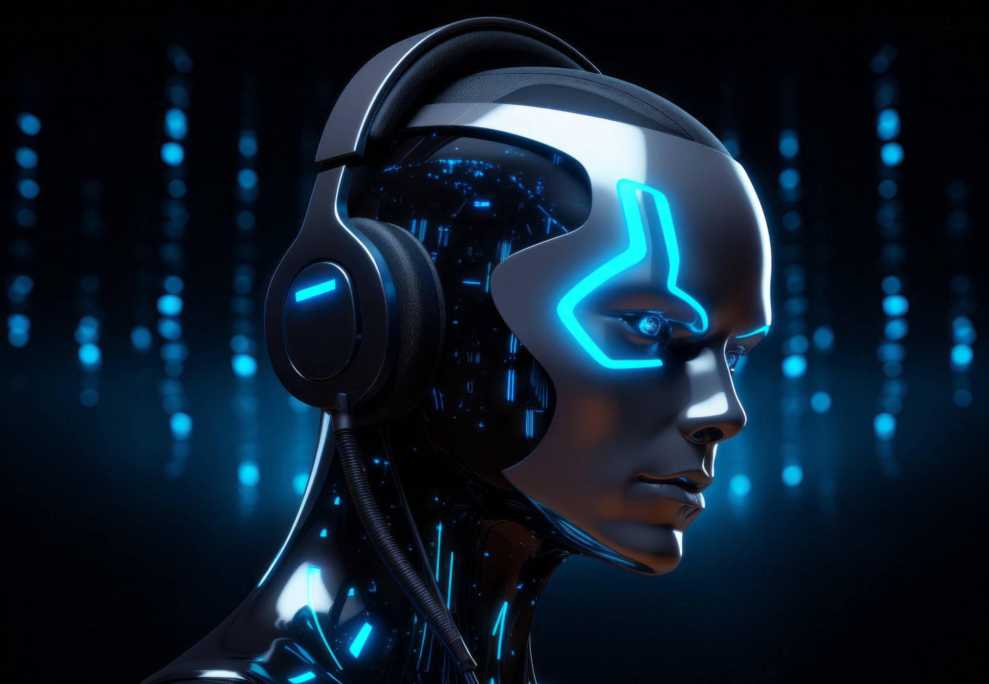 Illustration of a robot girl representing artificial intelligence and technology