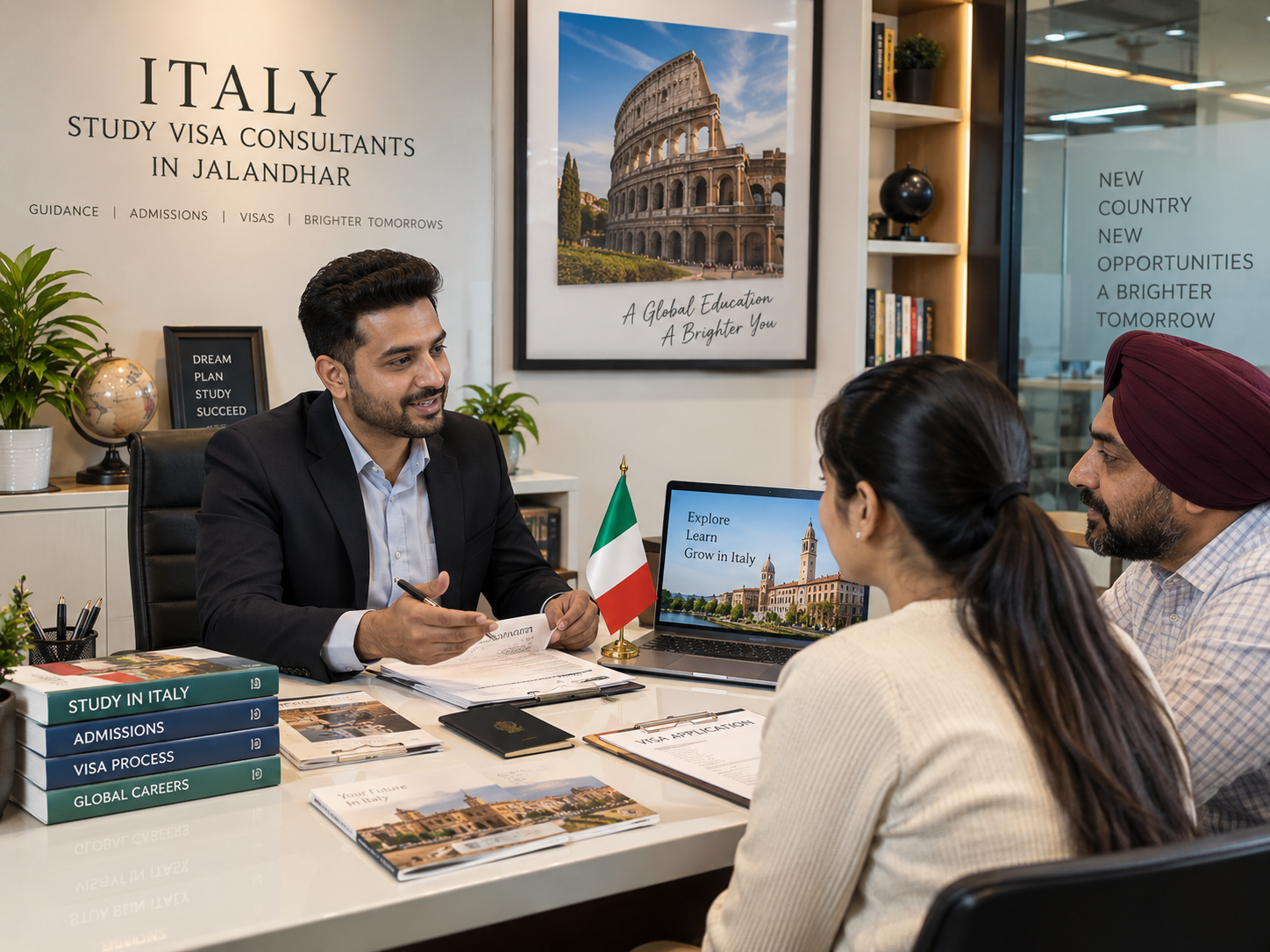 talking with italy visa consultant in jalandhar