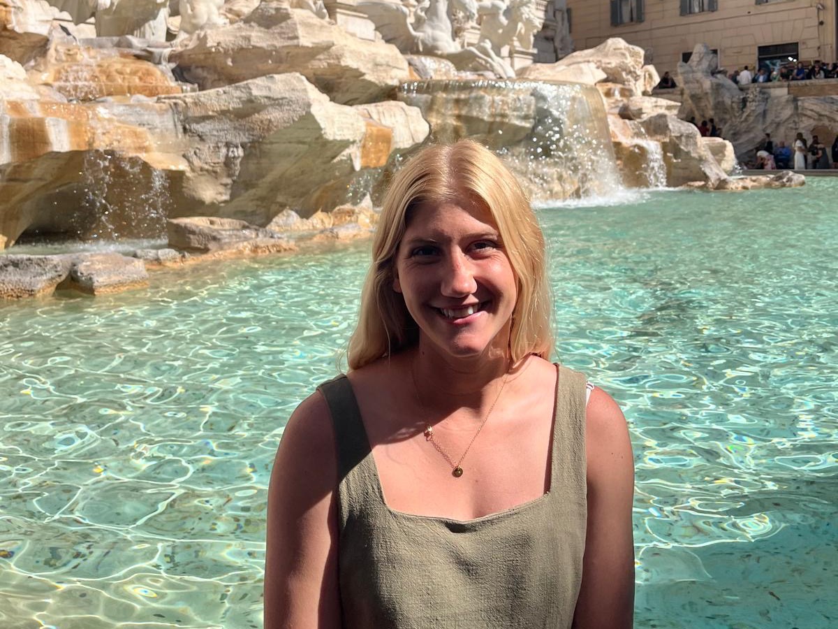 Madelyne Harding at the Trevi Fountain in Rome