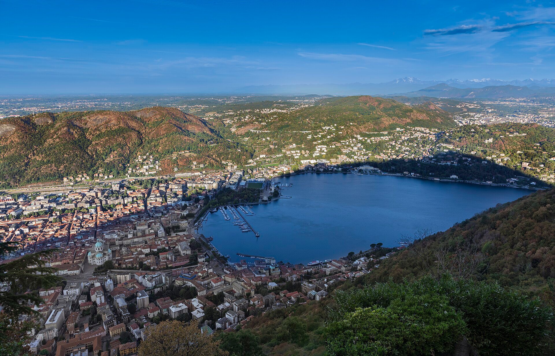 Como and its lake seen from Brunate