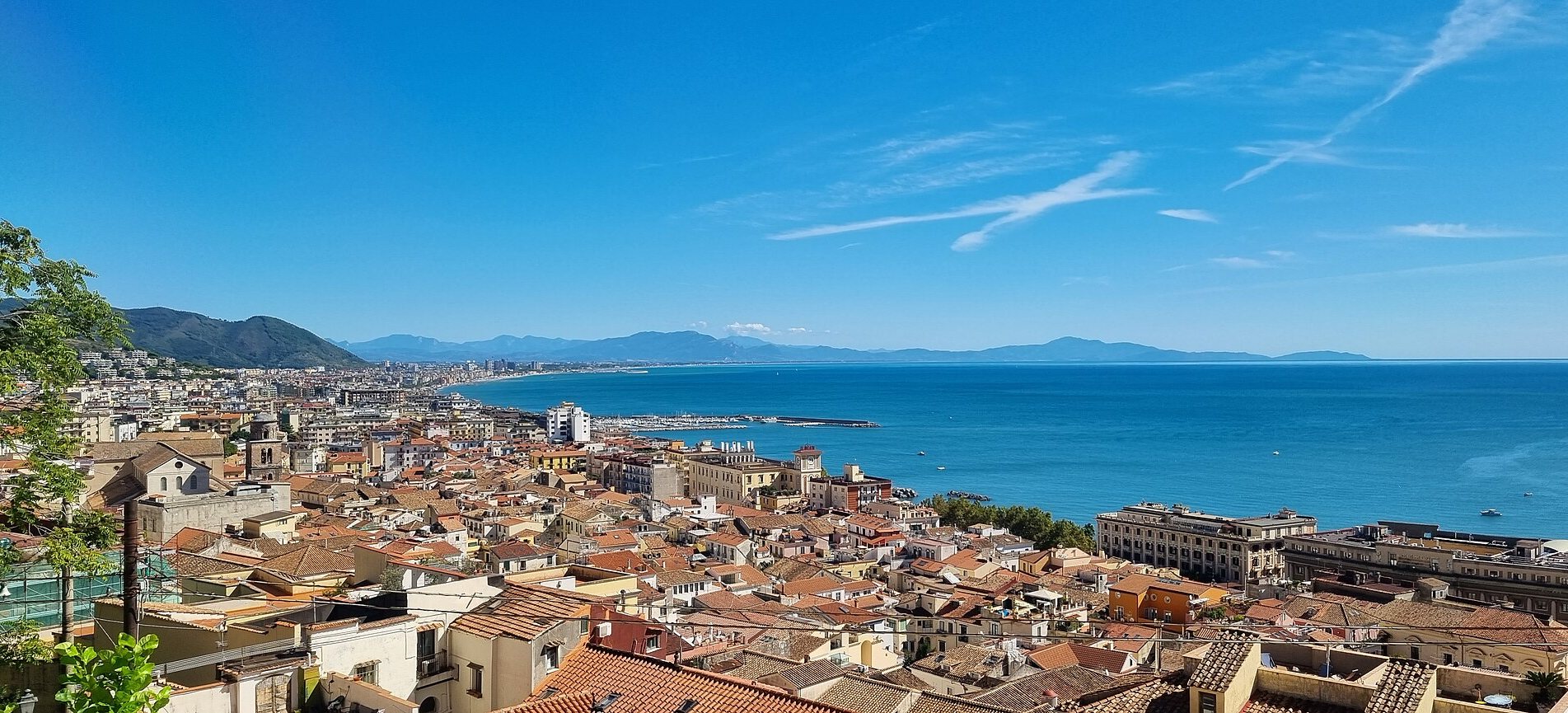 Salerno and its gulf seen from the Arechi castle