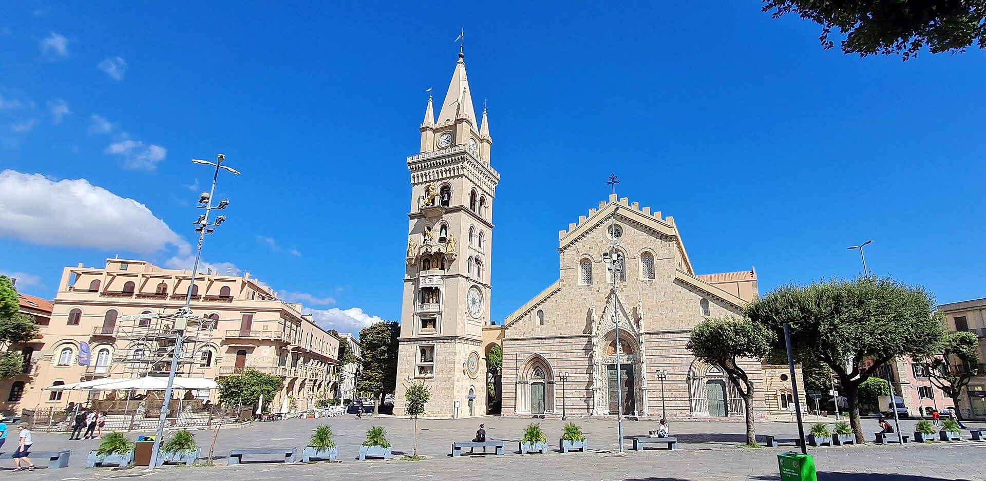 Messina Cathedral and its bell tower on Piazza Duomo