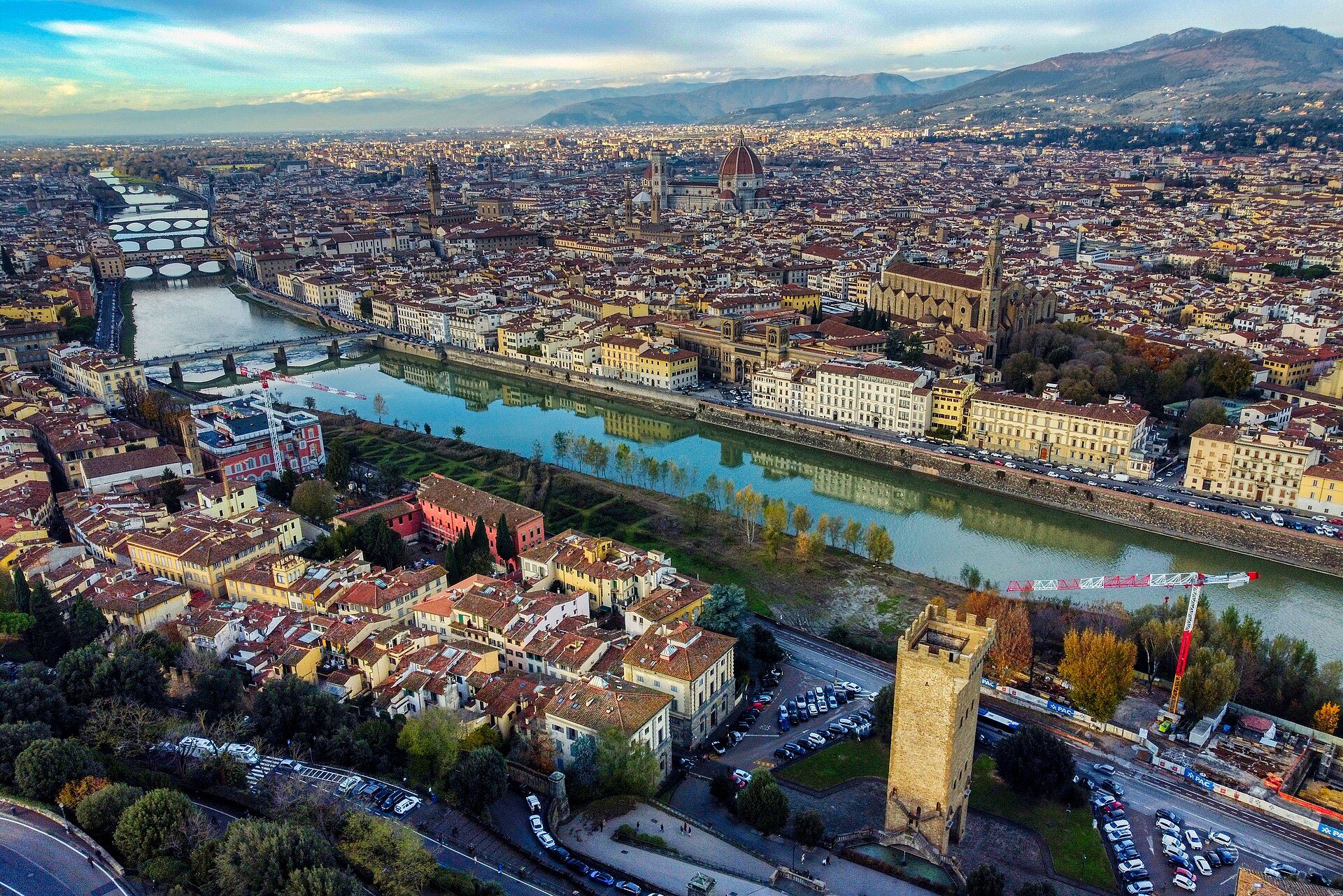 Florence and the Arno from above