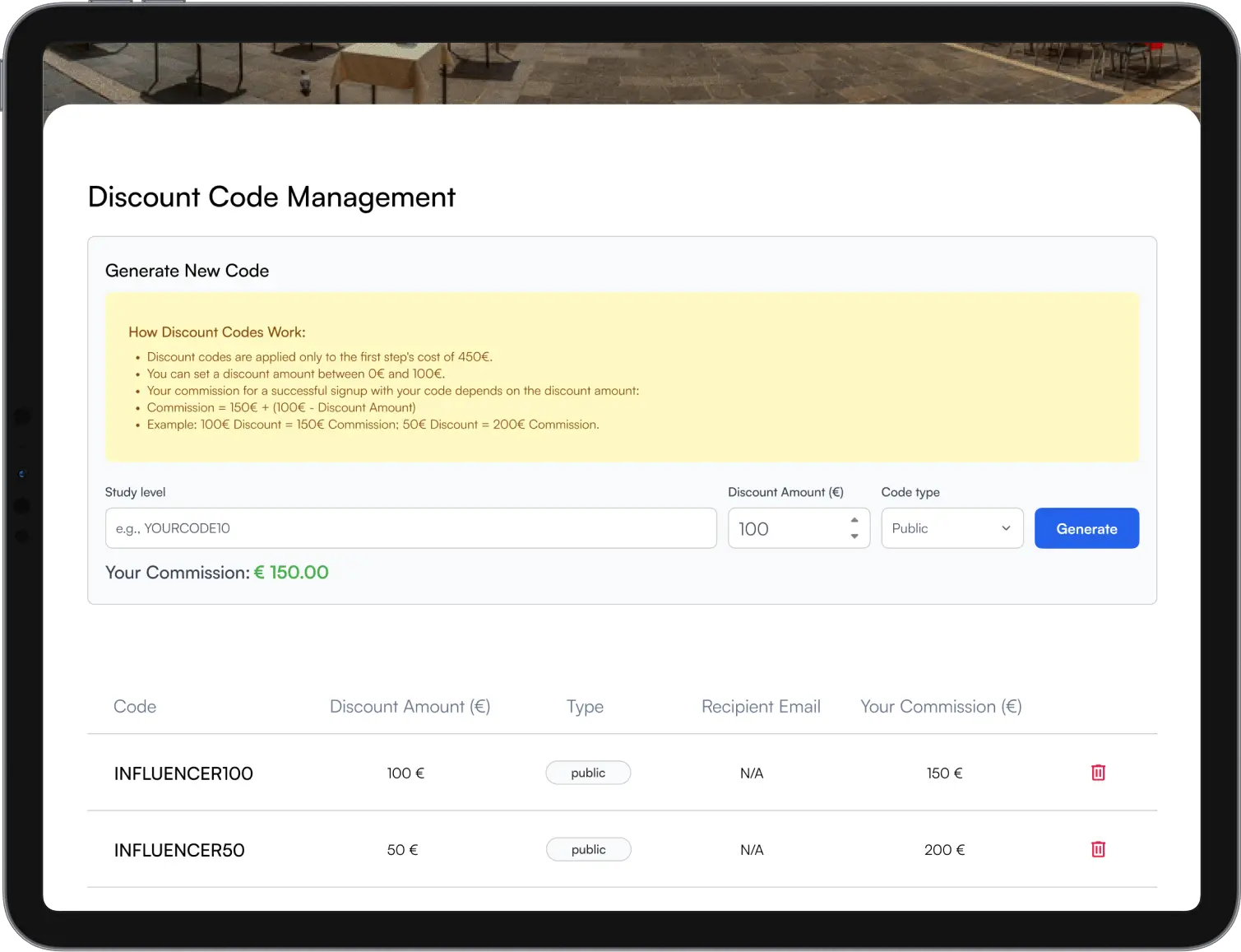 ApplyAZ dashboard: Earn As You Share