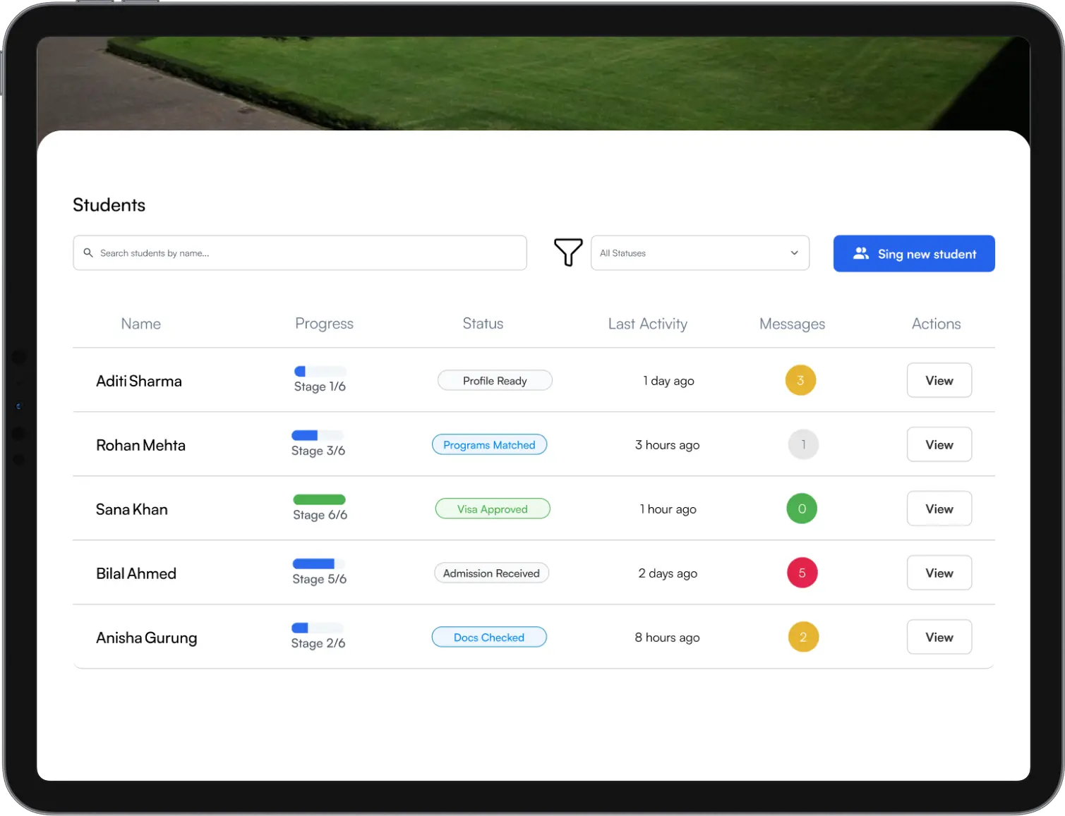 ApplyAZ dashboard: Track Every Student