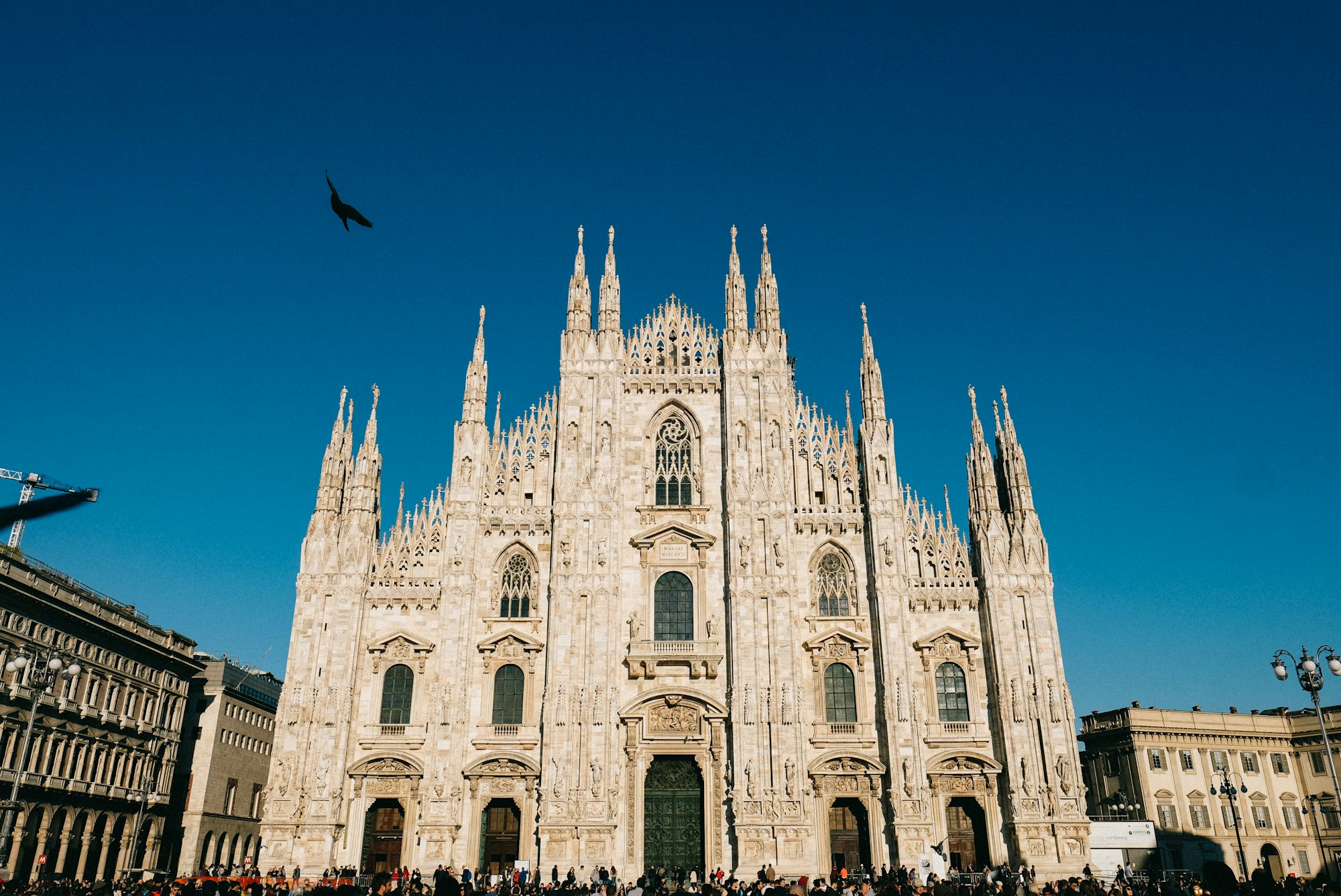 Milan Cathedral (Duomo di Milano) under a blue sky