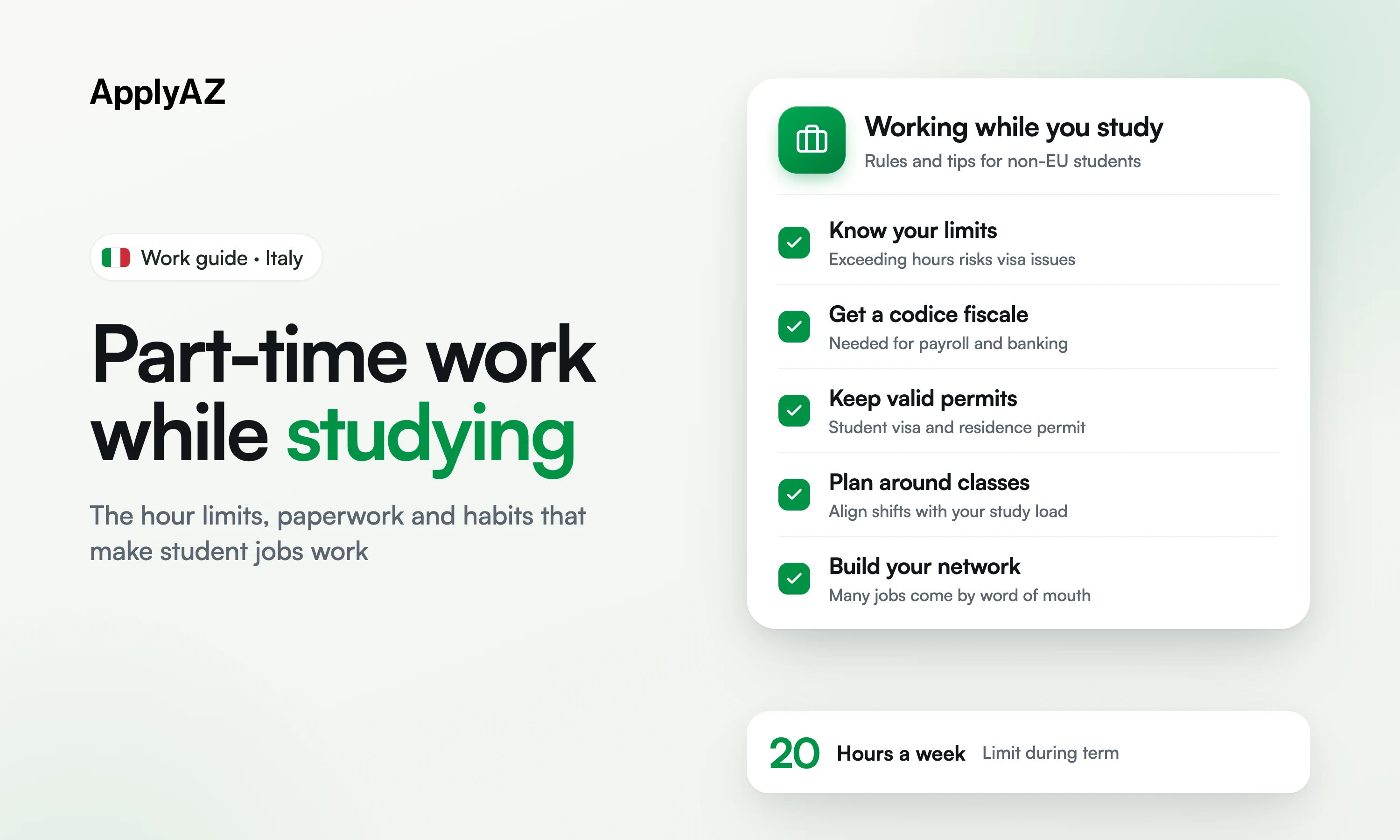 Working Part‑Time in Italy as an International Student