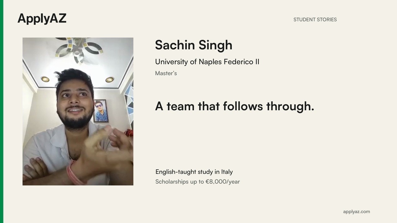 Sachin Singh at Naples Federico II: a team that followed through