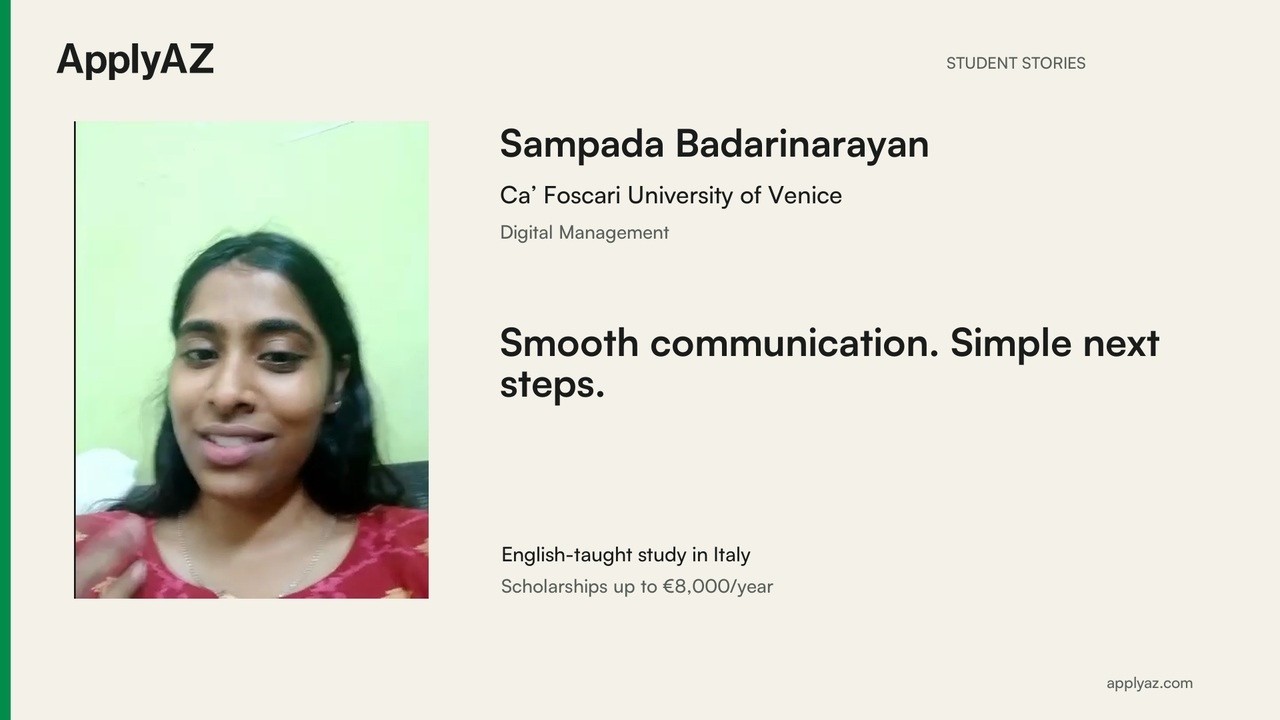 Sampada at Ca’ Foscari: a simpler way to handle the application