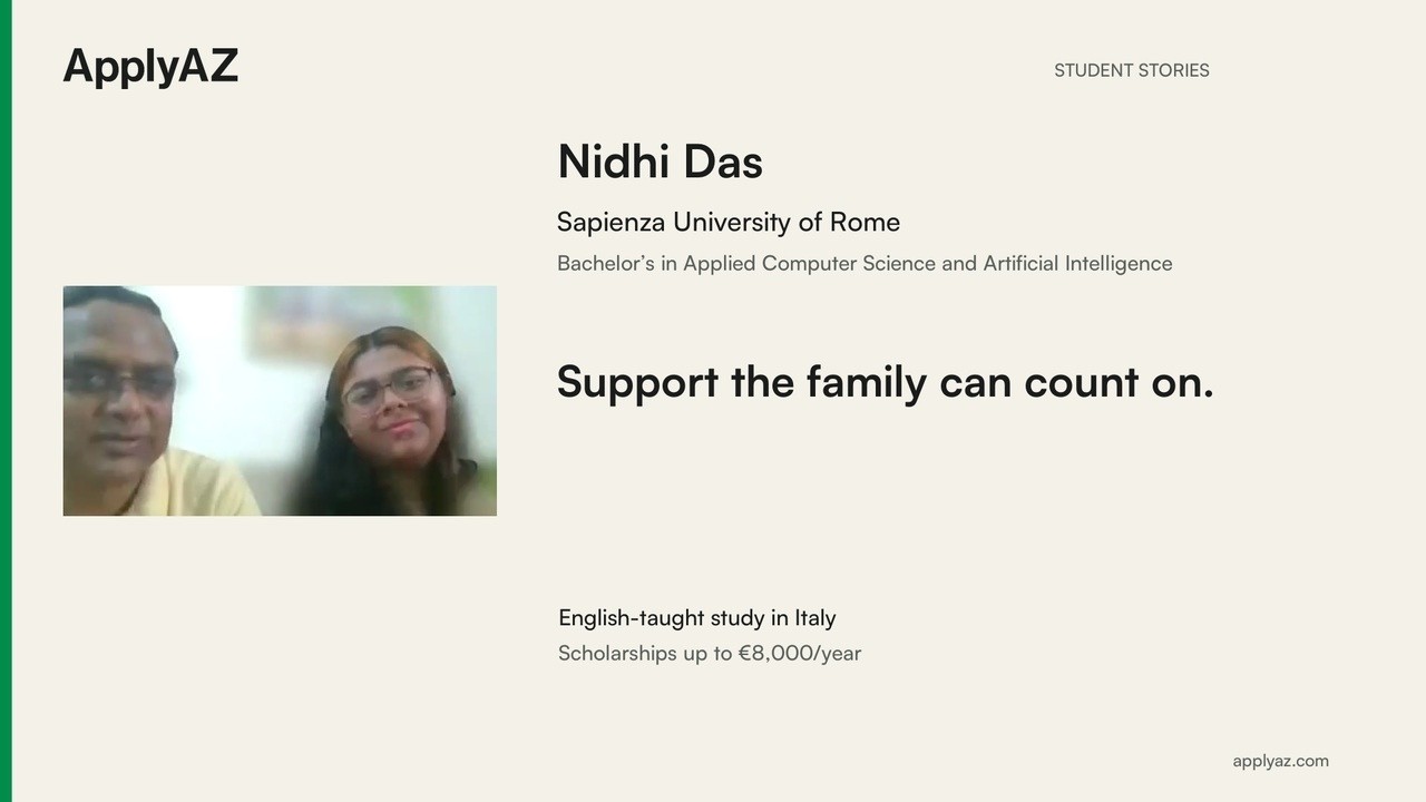 Nidhi Das at Sapienza: a family’s experience of responsive support