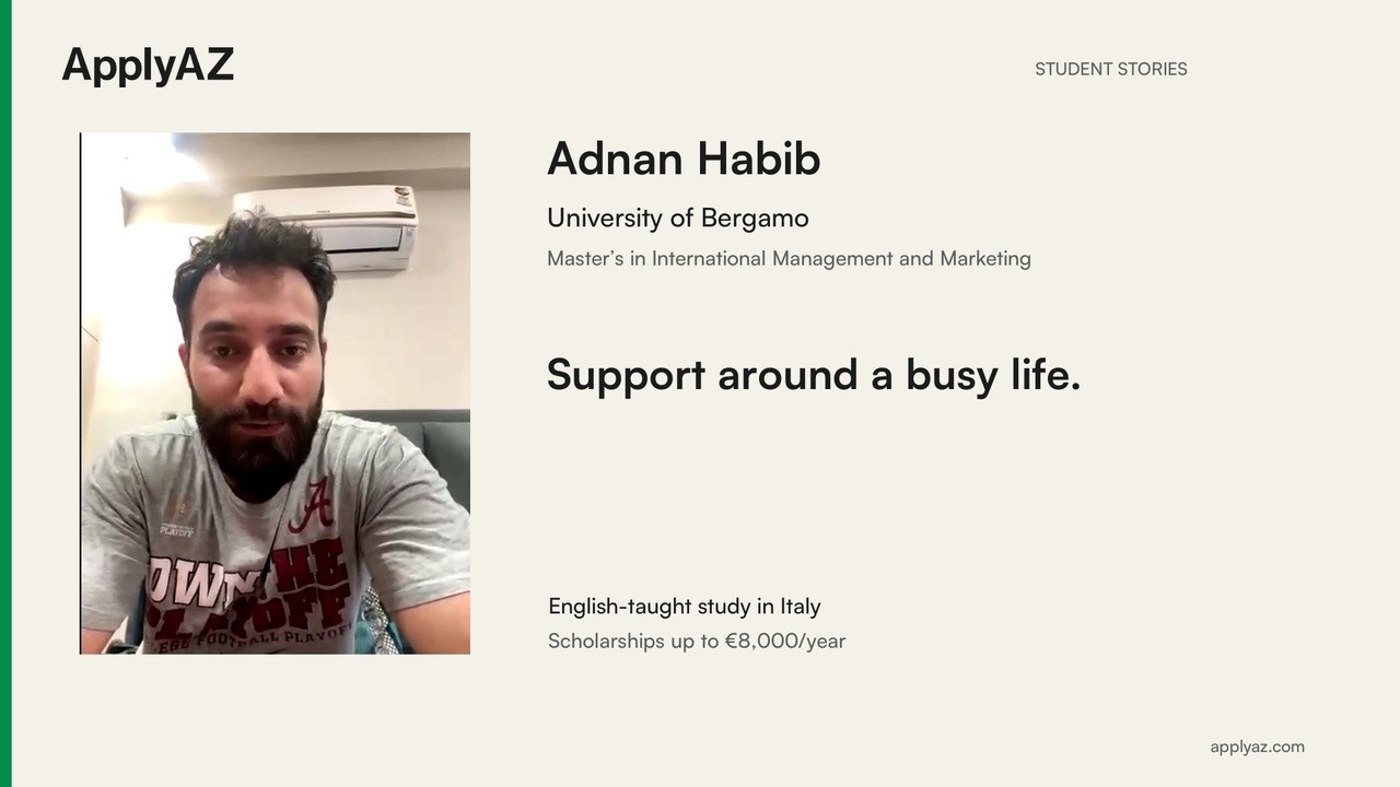 Adnan Habib at Bergamo: support alongside a busy working life