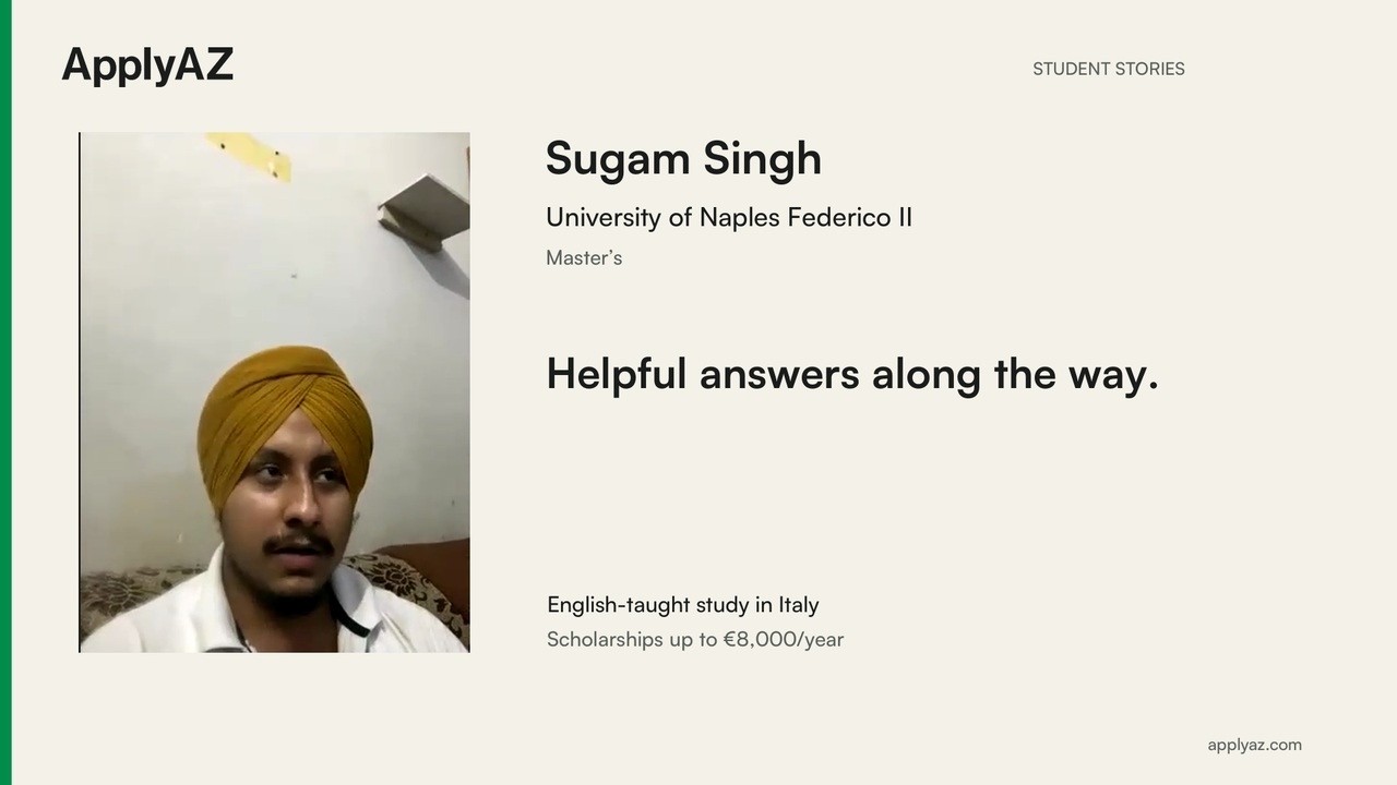 Sugam Singh at Naples Federico II: helpful answers along the way