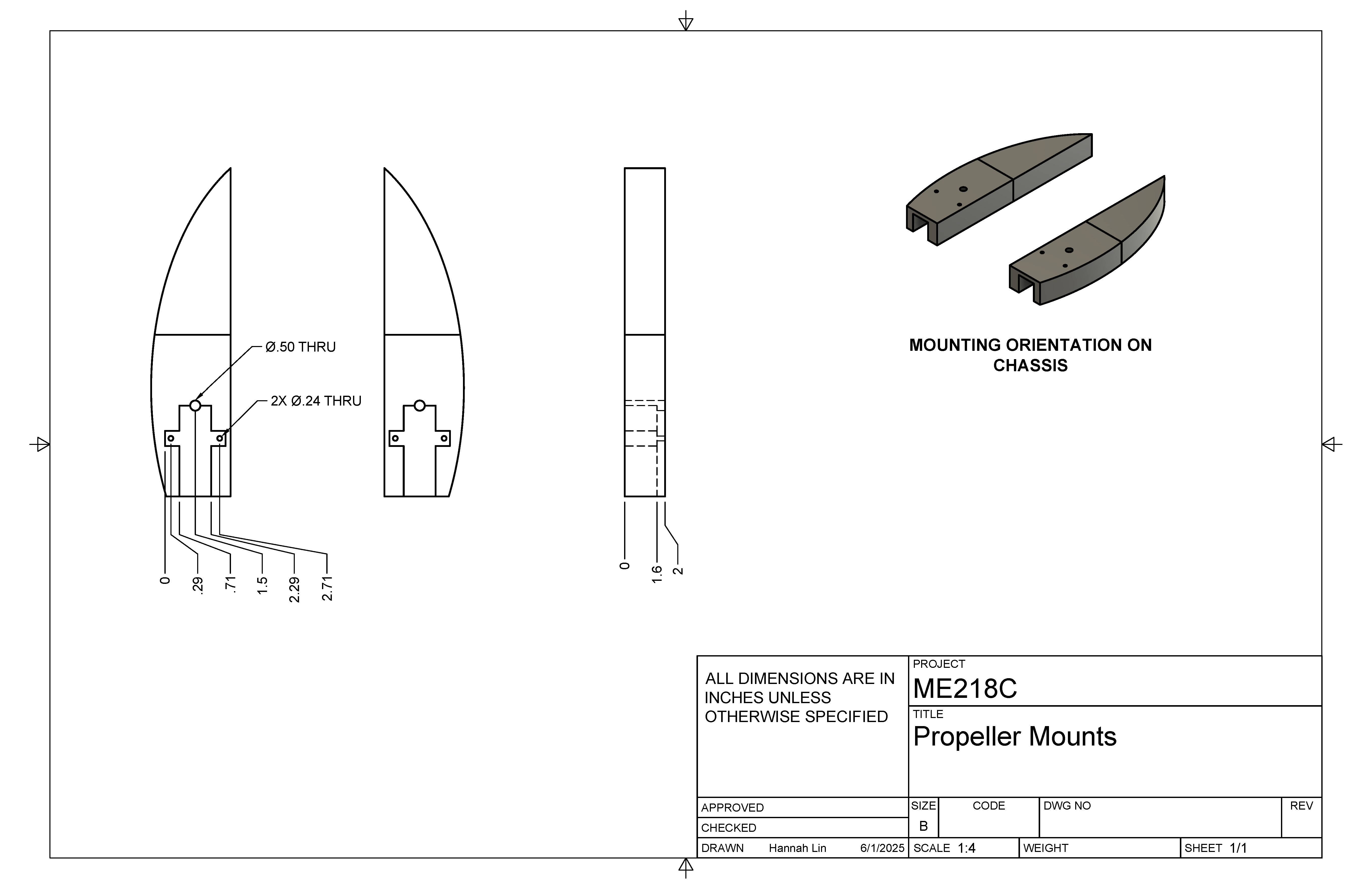 Motor Mount Engineering Drawing