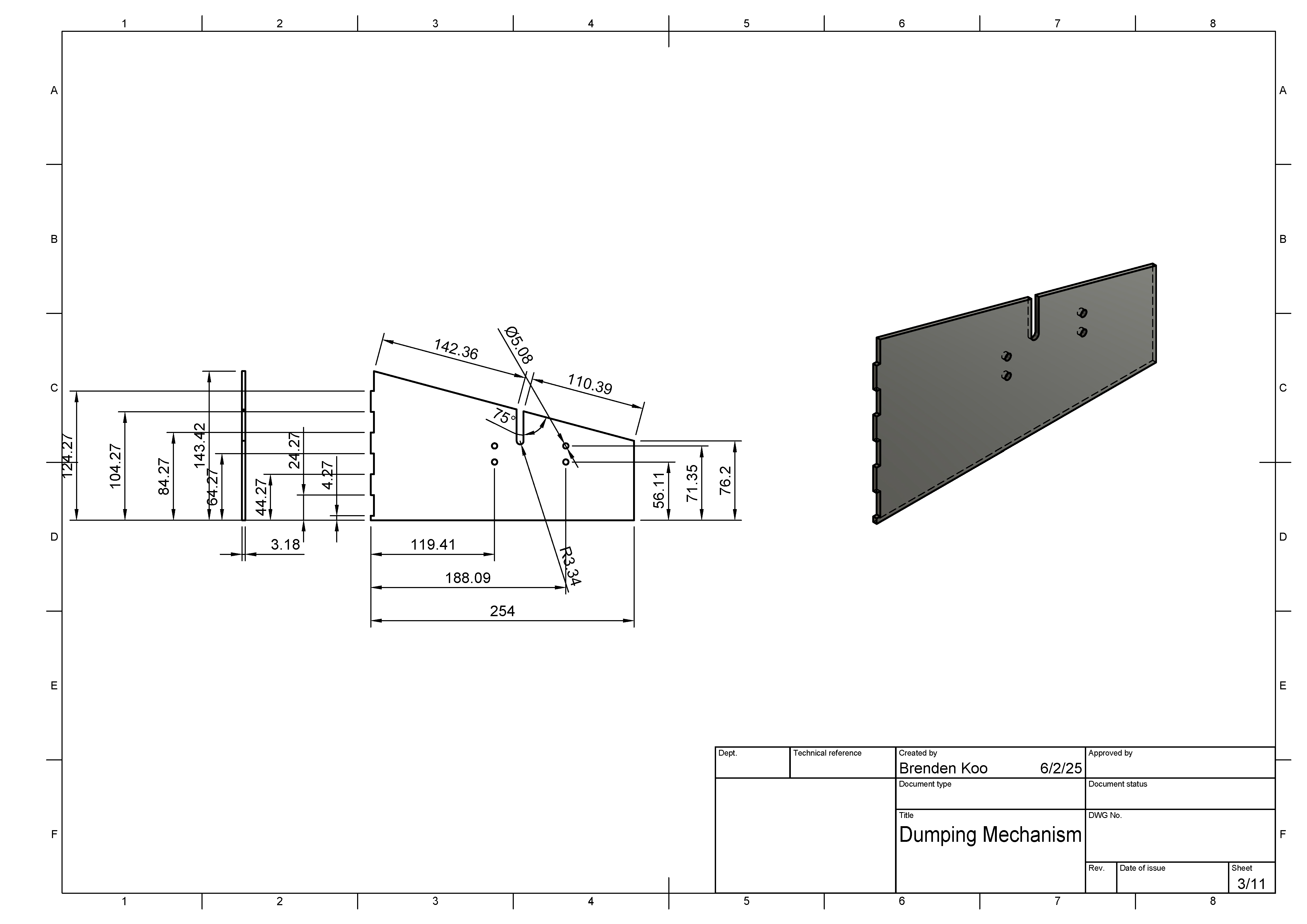 Dumping Mechanism CAD Drawing