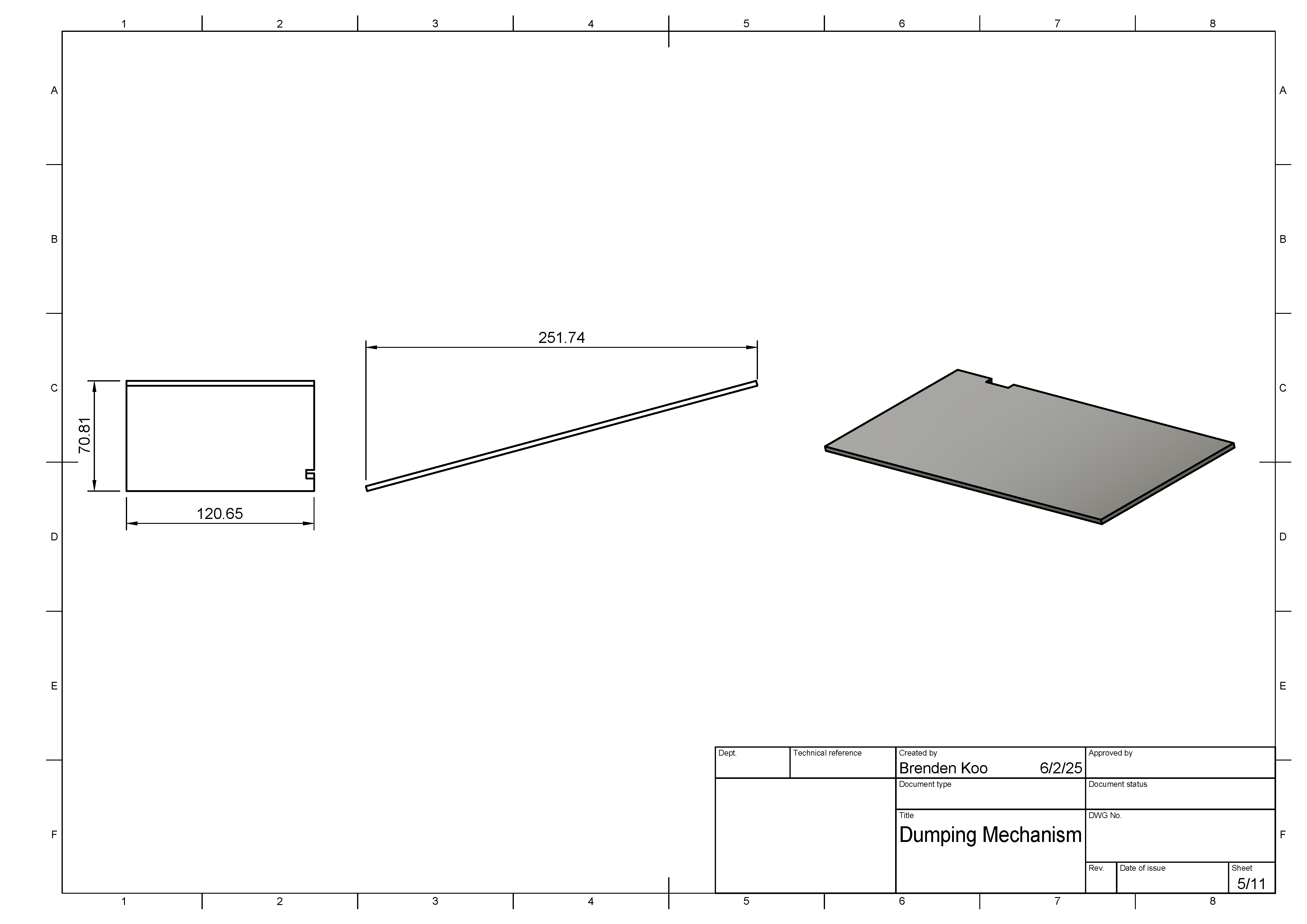 Dumping Mechanism CAD Drawing
