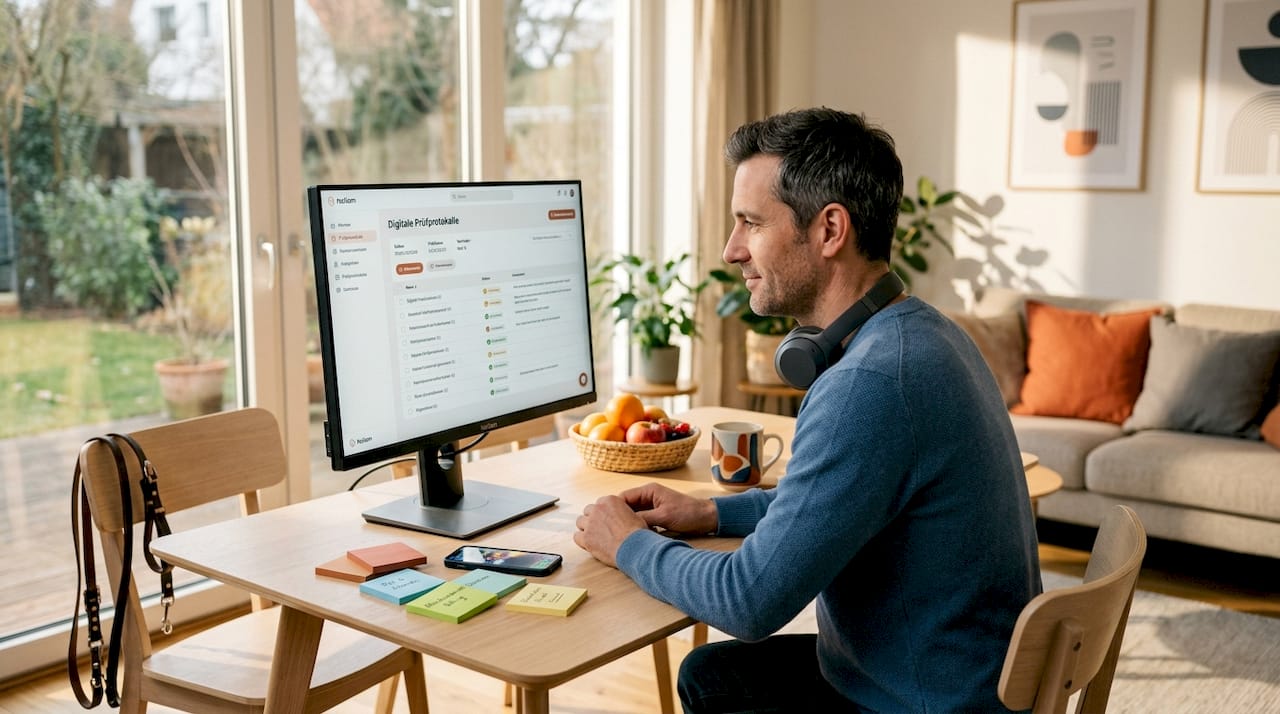 Digitales Audit im heimischen Arbeitszimmer – effizient von zu Hause aus prüfen und analysieren.