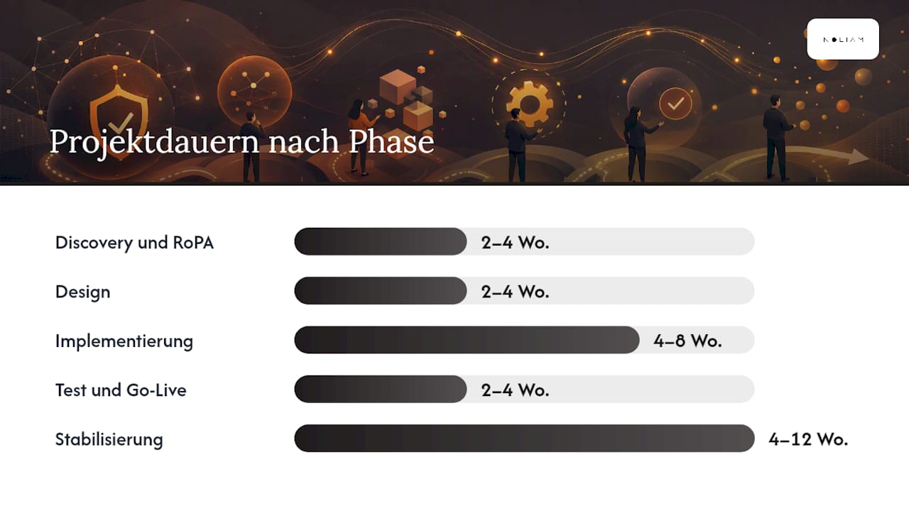 Übersicht der Projektphasen mit Zeitplan und Meilensteinen