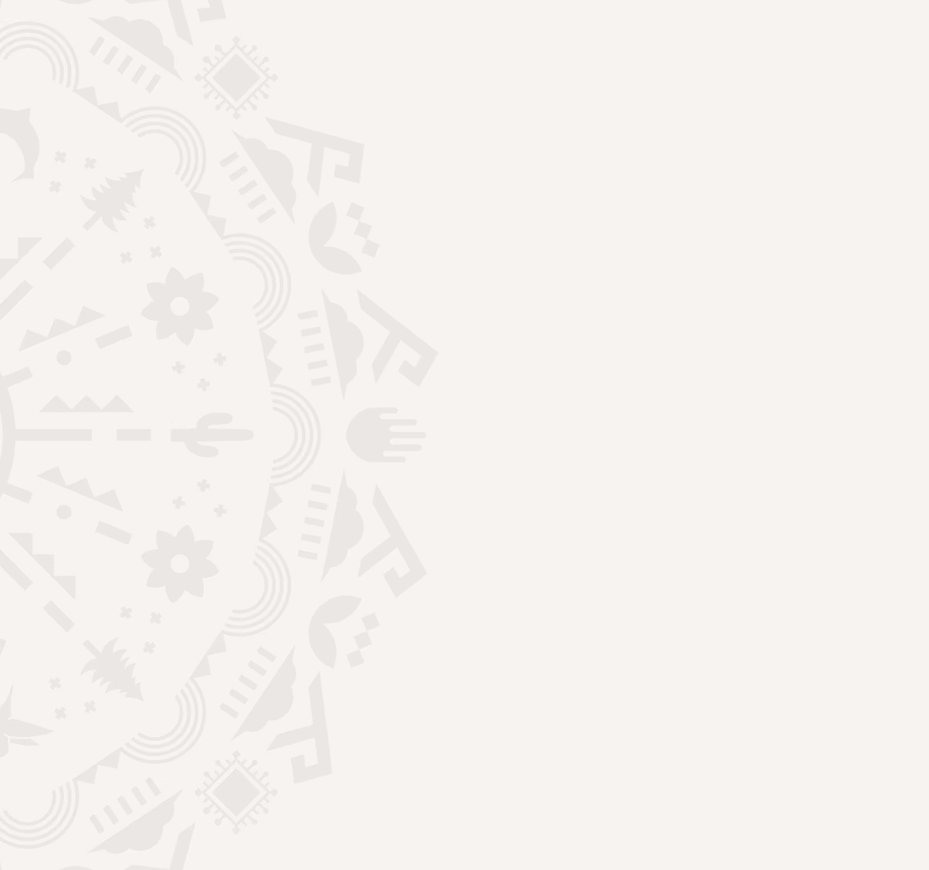 Light gray background with subtle geometric and technological pattern design