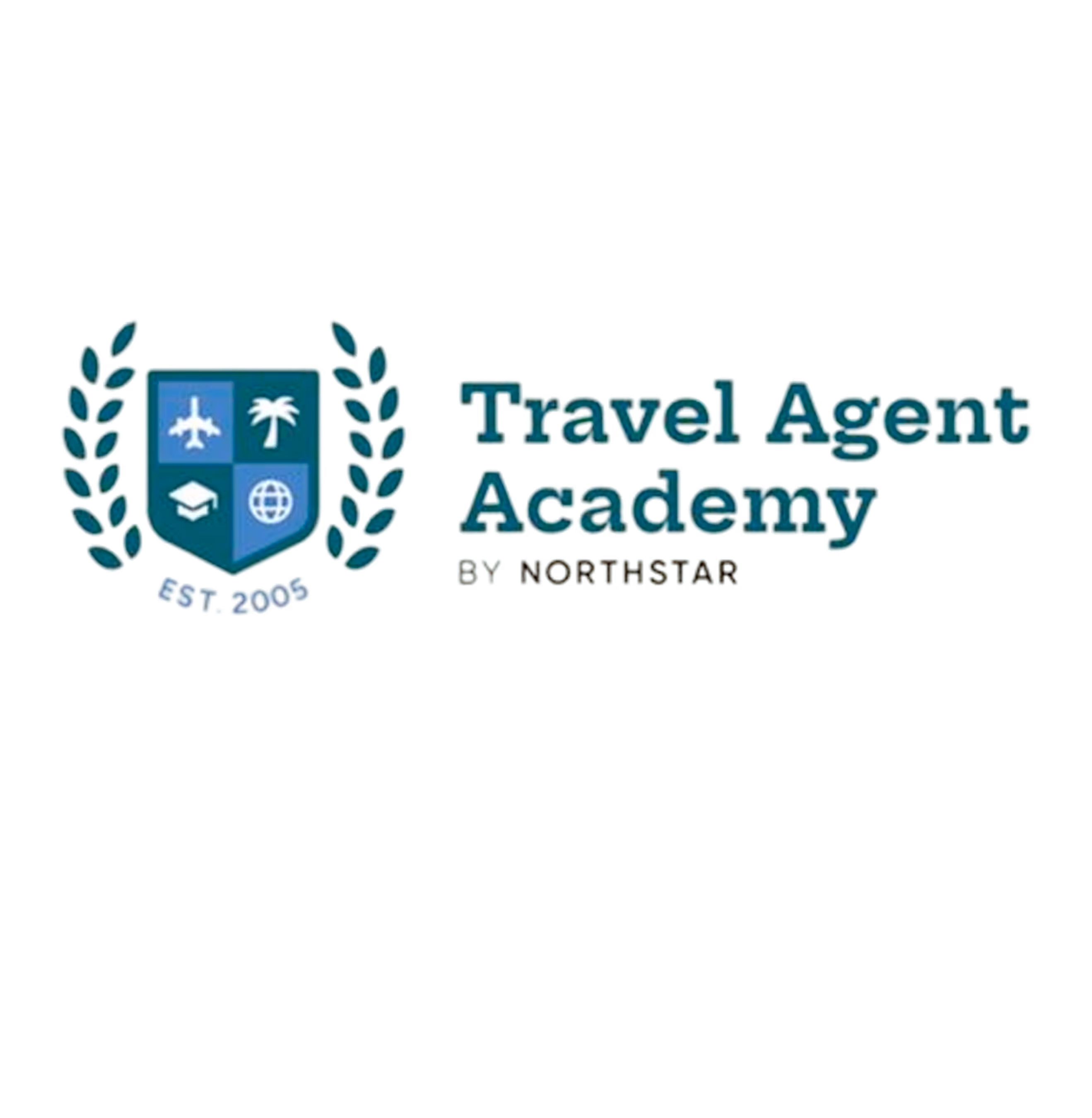 Travel Agent Academy logo with shield, established in 2005