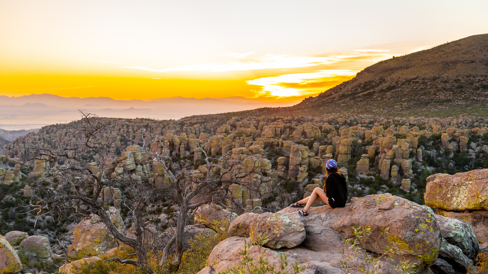 Chiricahua National Monument girl at sunset, Willcox. Credit: An Pham. 