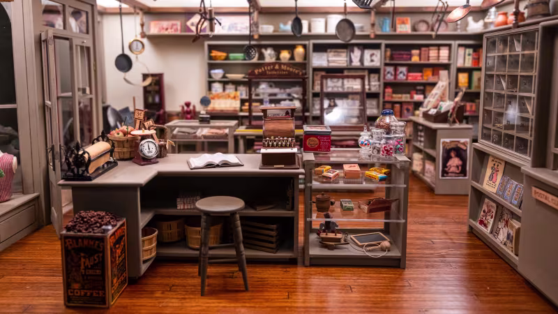 Mini Time Machine Museum of Miniatures Historic Store Display, Tucson 
