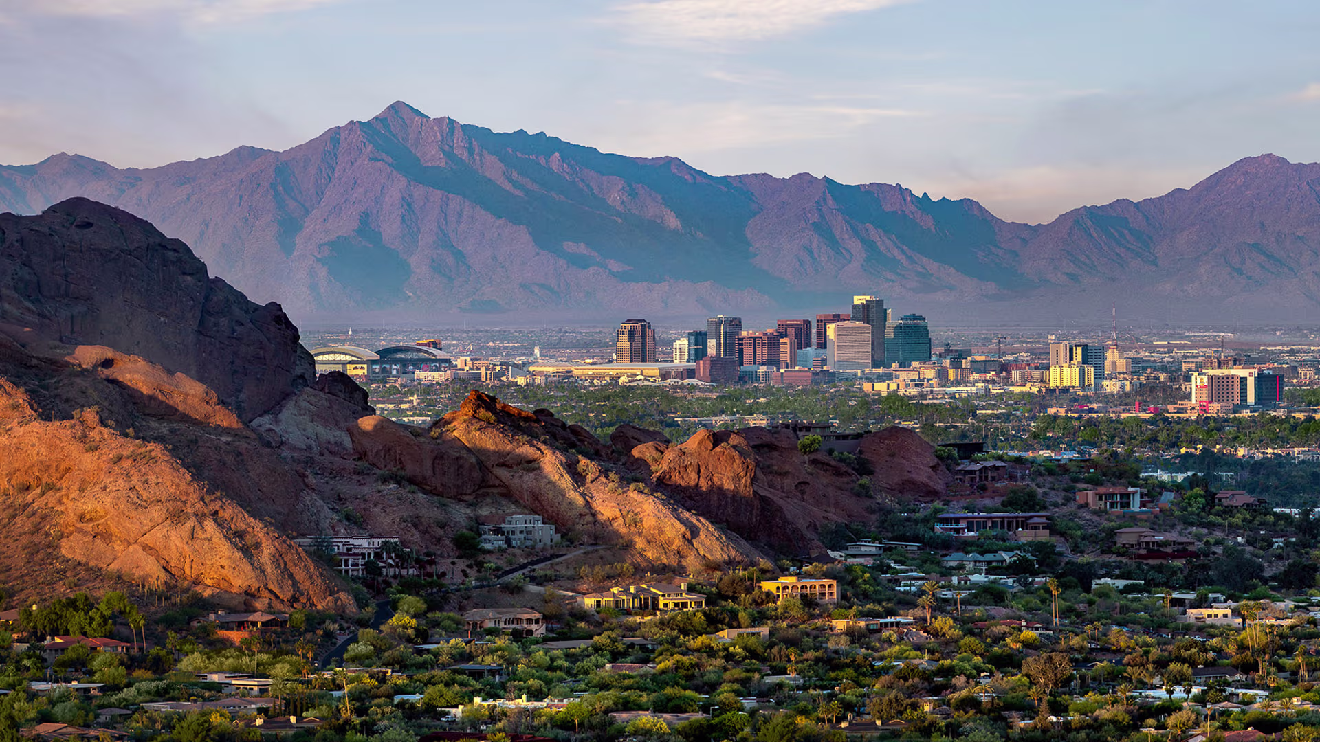 Downtown Phoenix view from South Mountain. Credit: D Squared Productions. 