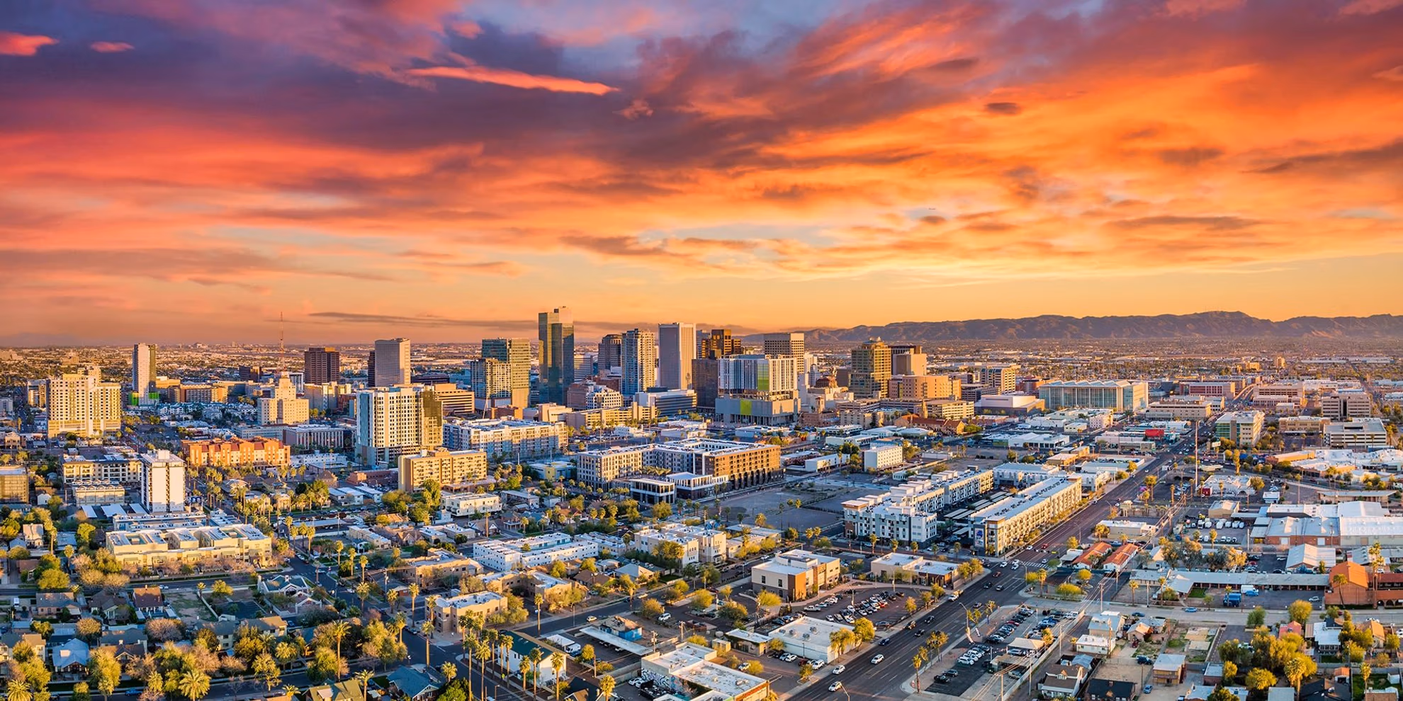 Phoenix city scape at sunrise