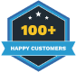100+ Happy Customers Badge