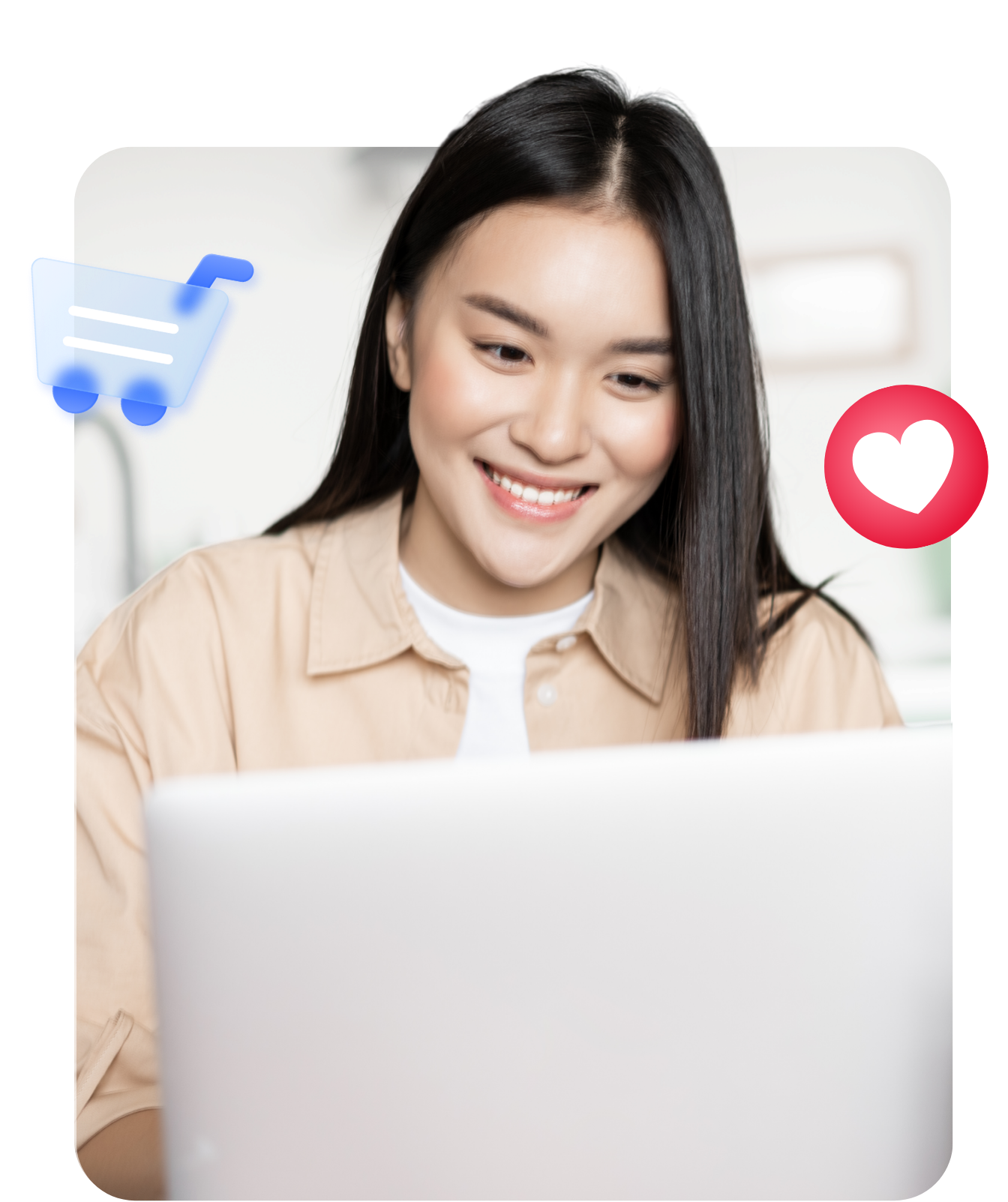 Woman browsing on laptop - Meta Ads management service