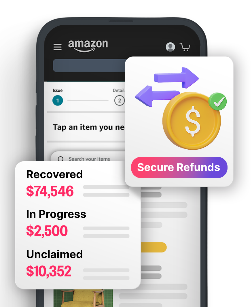 Amazon reimbursement and refund services dashboard