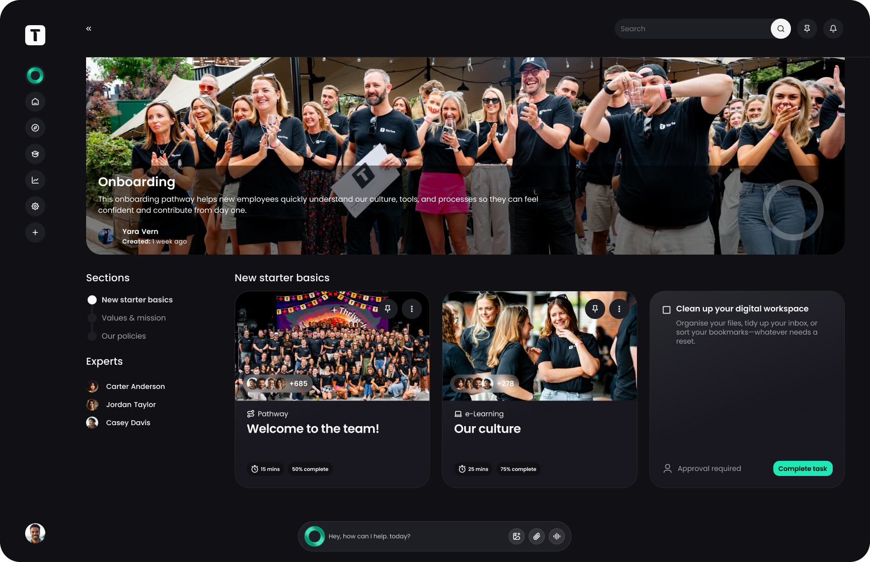 Thrive LMS Employee Onboarding Pathway