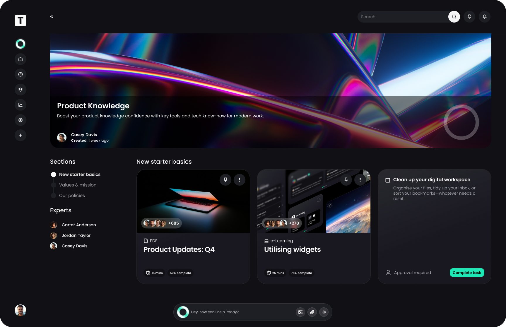 Employee training software - Product knowledge pathway