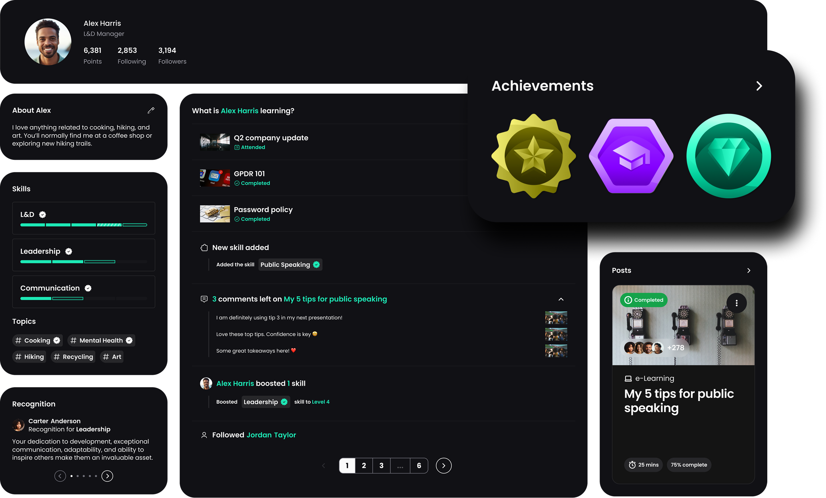 Thrive gamification features - Achievements and badges in Thrive LMS