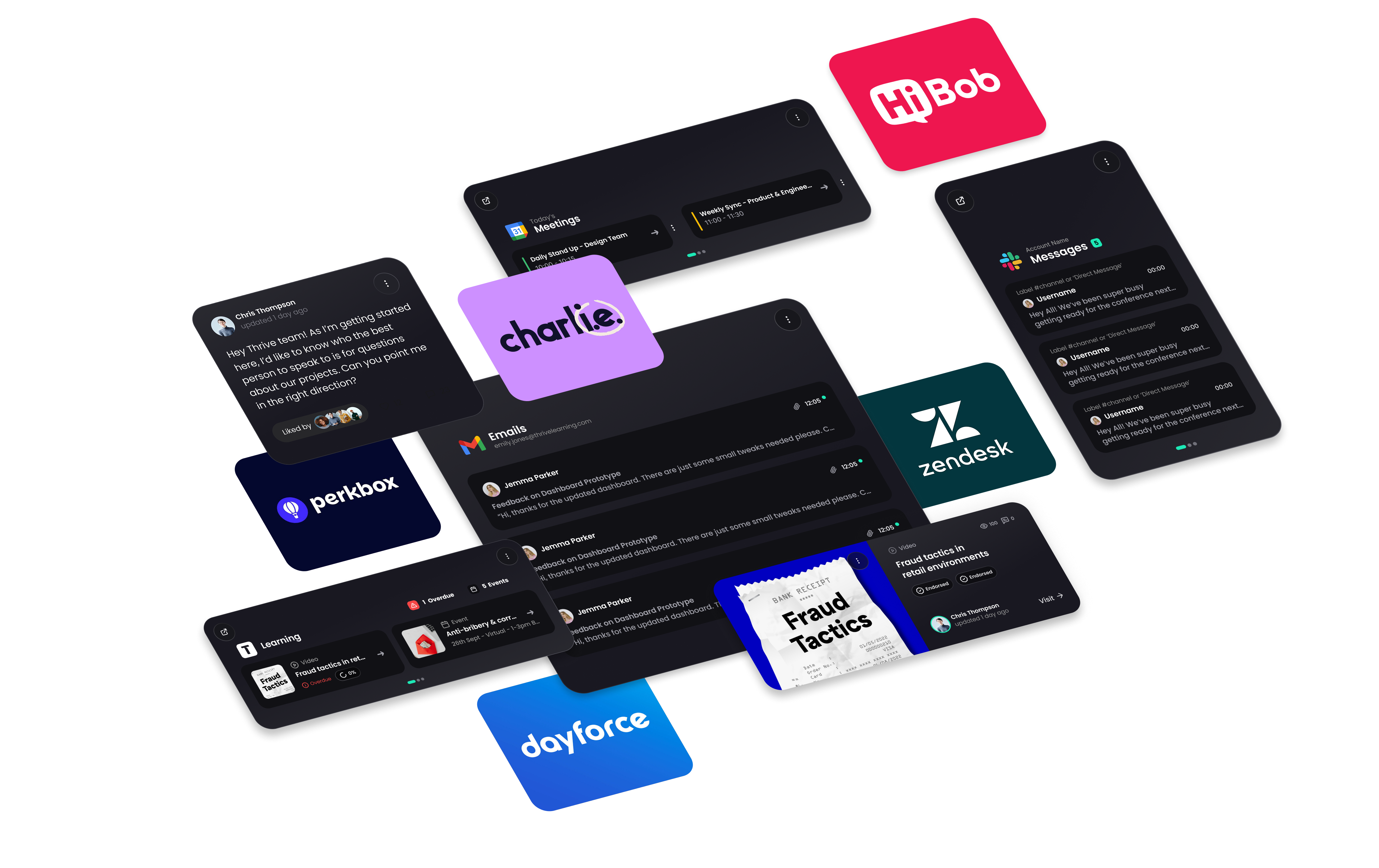 LMS features comparison: Thrive platform customised homepage with widgets