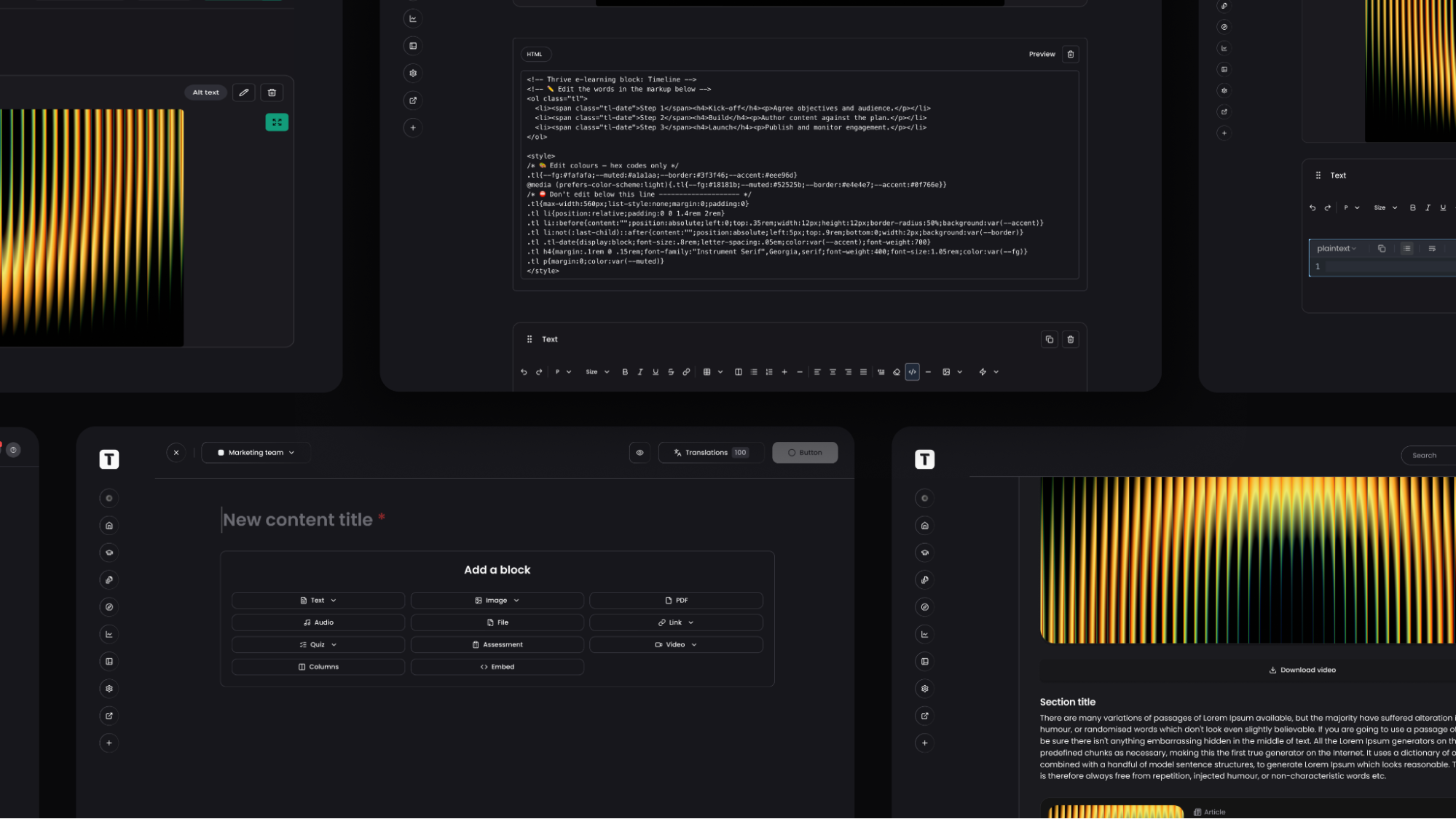 Custom HTML block functionality in Thrive