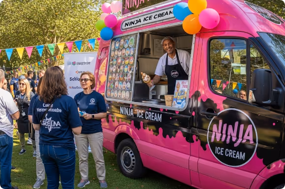 Ice cream truck rental for fundraising in MA state and NH state by Ninja Ice Creams Trucks