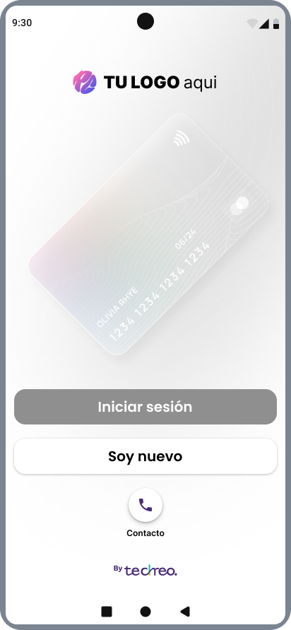 White-label entry screen