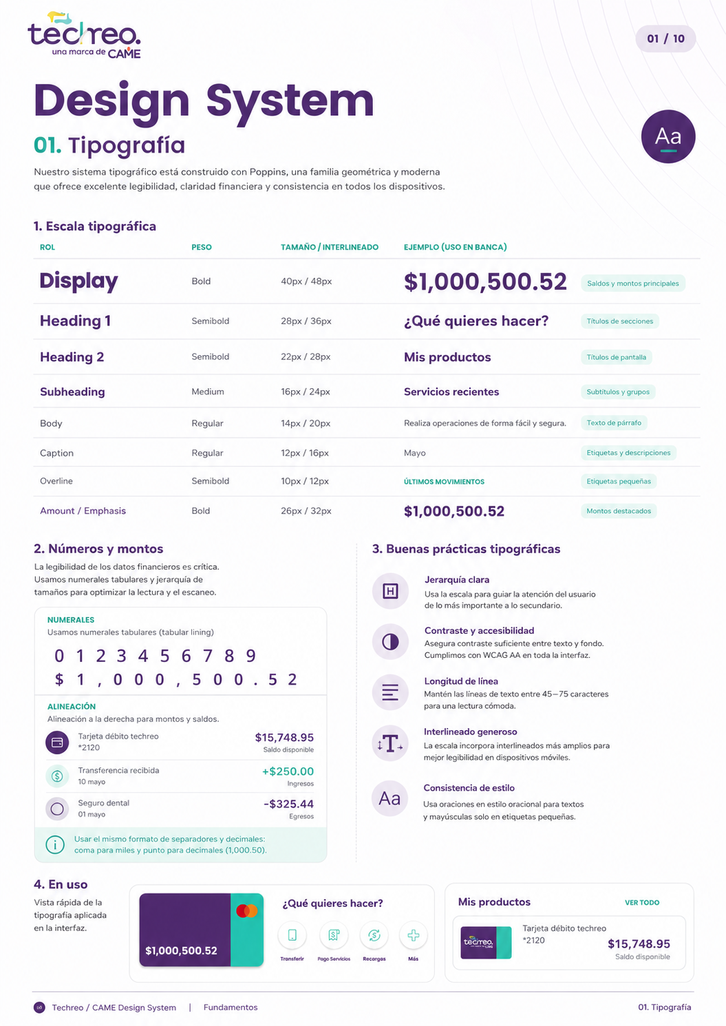Design System 01 · Tipografía