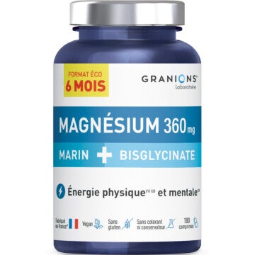 Magnésium Marin + Bisglycinate Format éco 6 mois