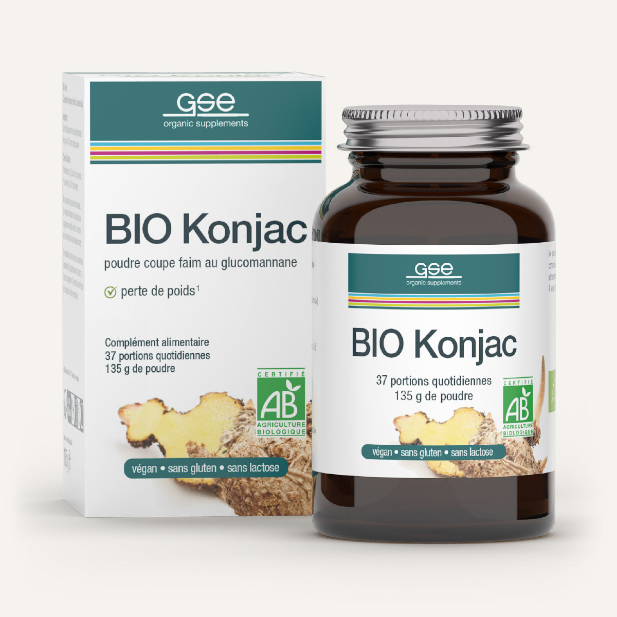 Poudre de satiété au glucomannane de Konjac BIO