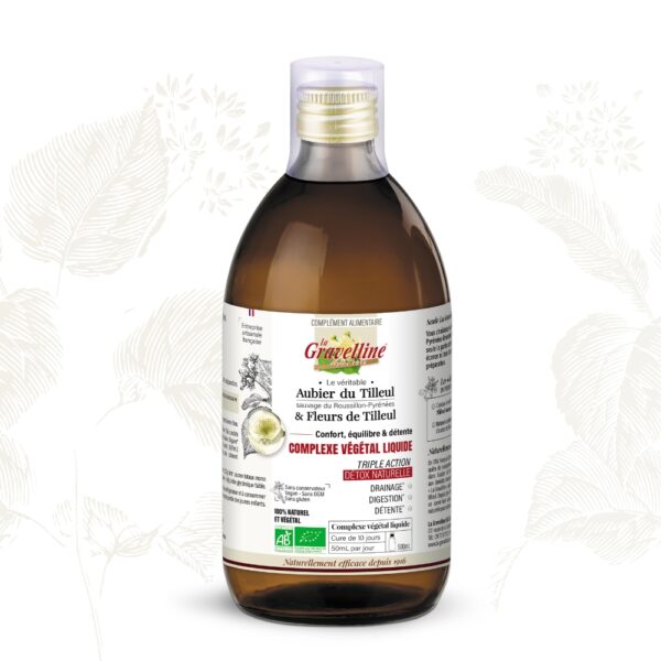 Complexe végétal d’aubier et fleurs du véritable aubier du tilleul sauvage du roussillon-pyrénées 500 ml La-gravelline
