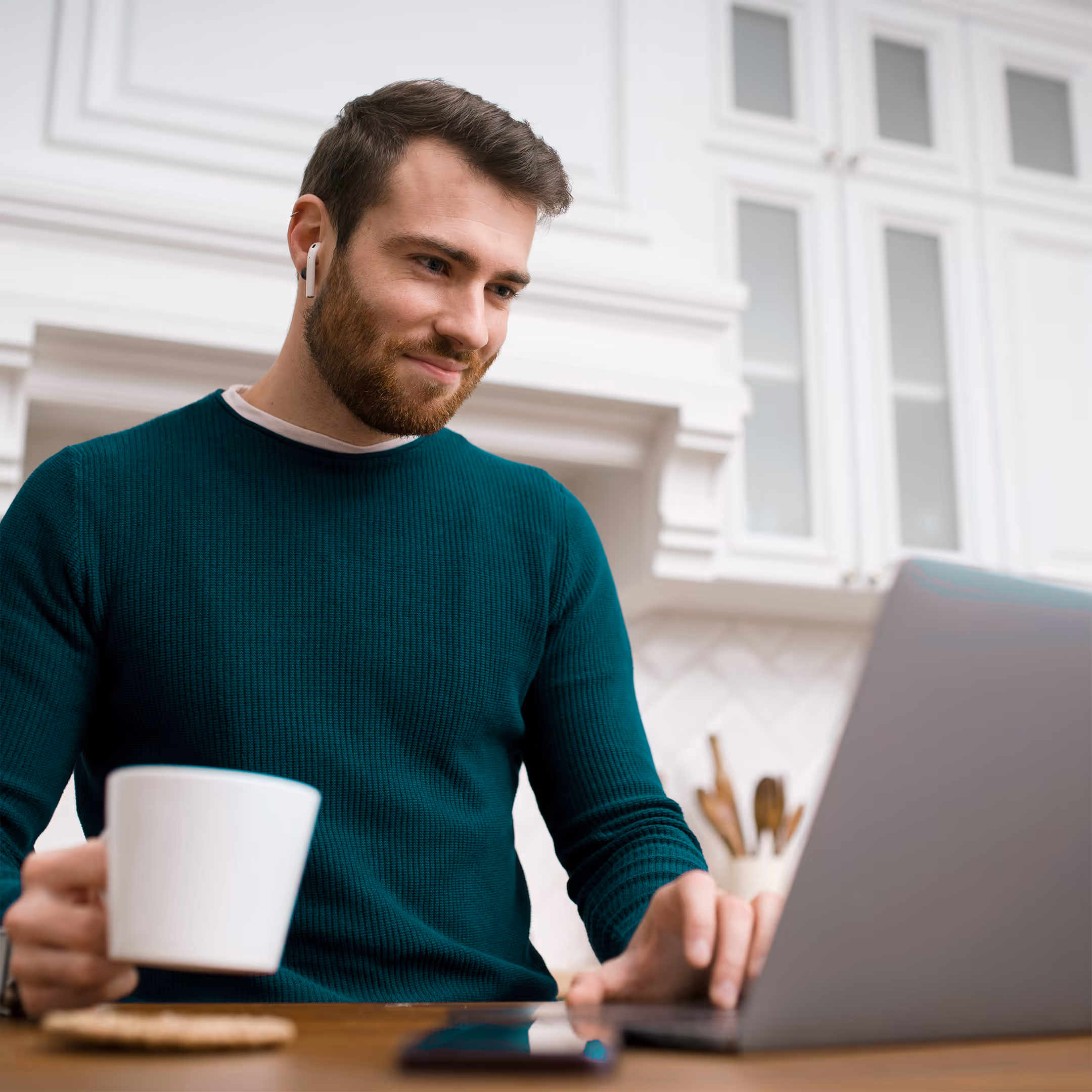 Man Taking E-Learning Courses