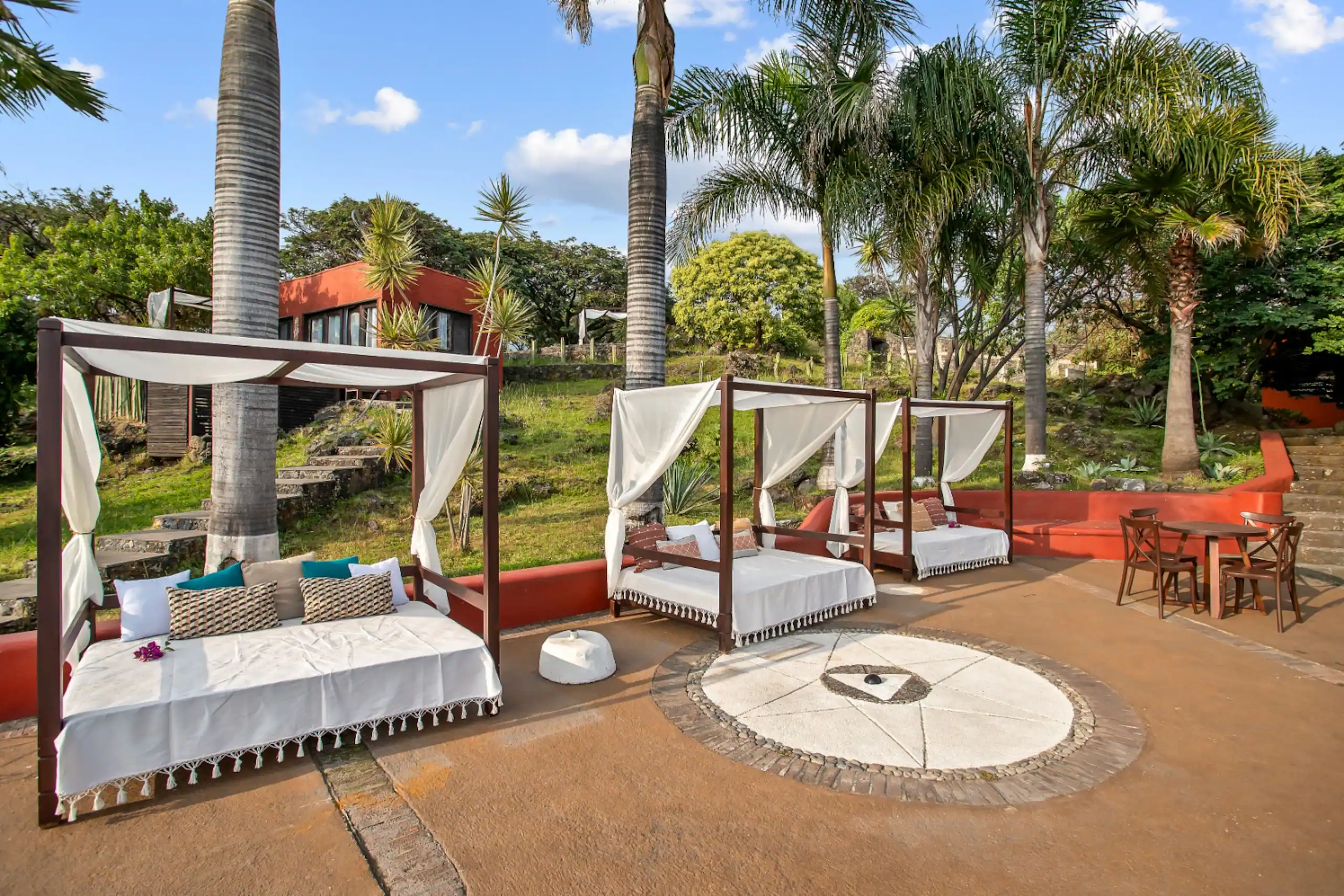 The poolside cabanas