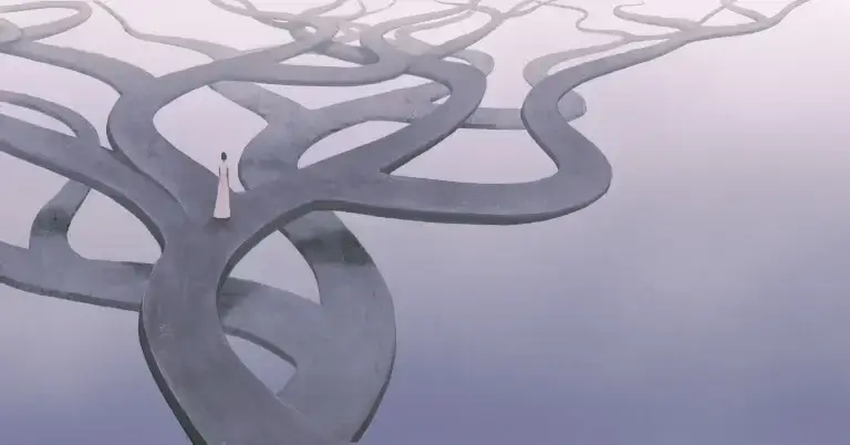 Many paths illustration