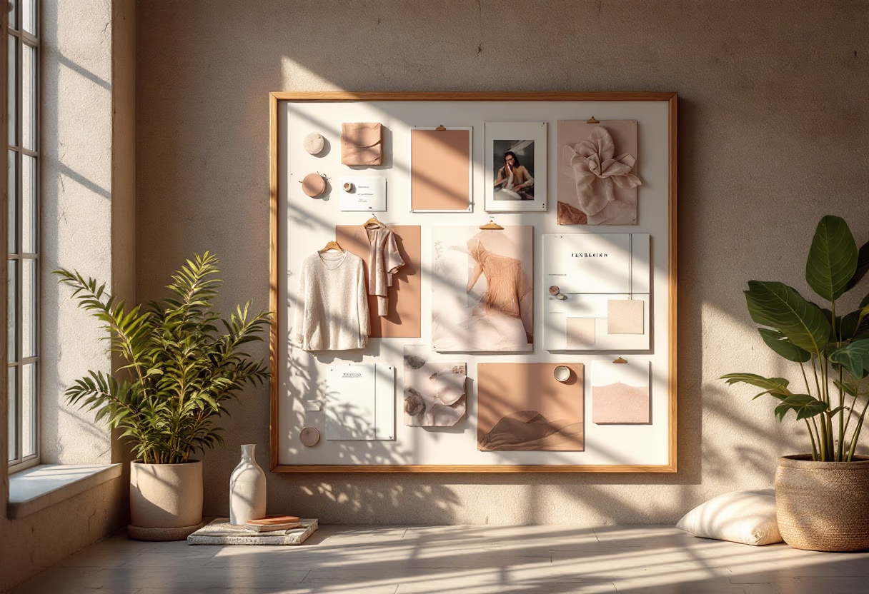 [background image] image of fashion inspiration board (for a clothing boutique)
