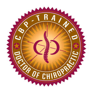 CBP Trained Doctor of Chiropractic badge representing Gillis Family Chiropractic in Wyoming MI as certified in Chiropractic BioPhysics techniques.

