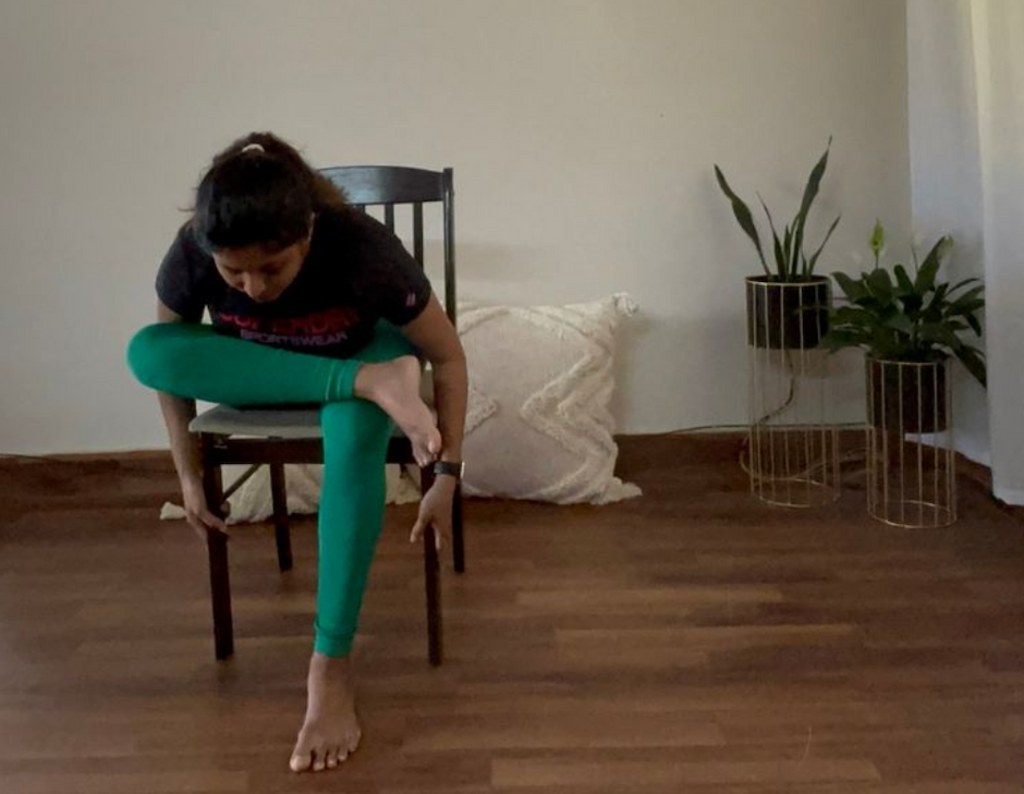 Seated Figure Four Desk Stretch