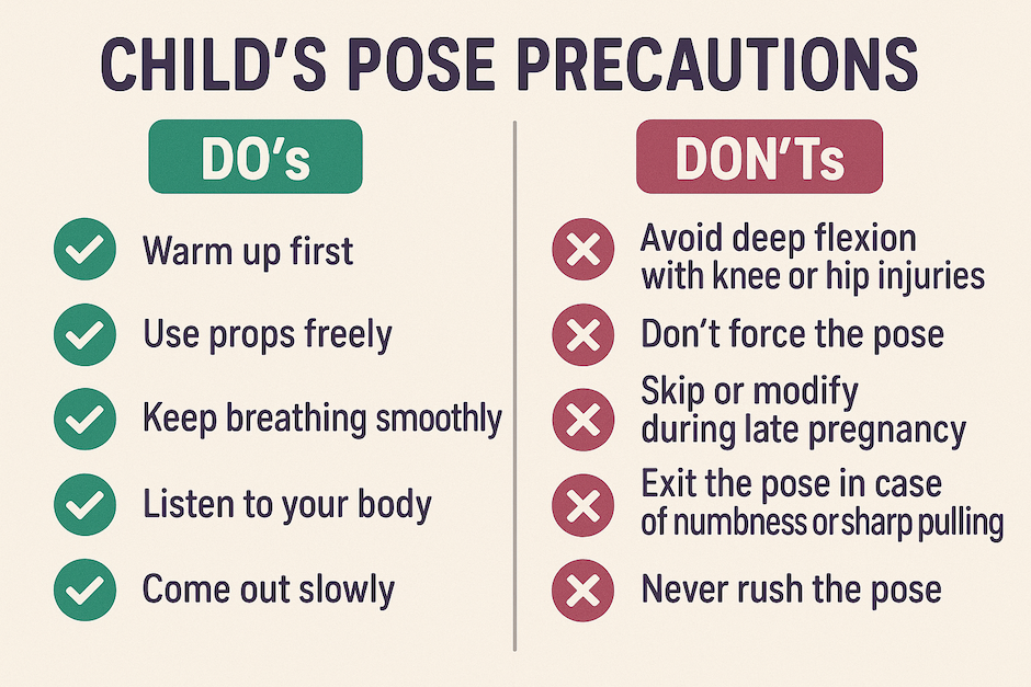 Child's Pose Precautions