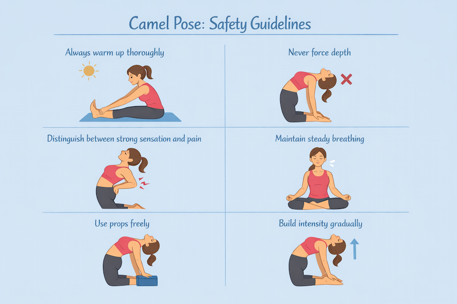 Camel Pose Safety Guidelines