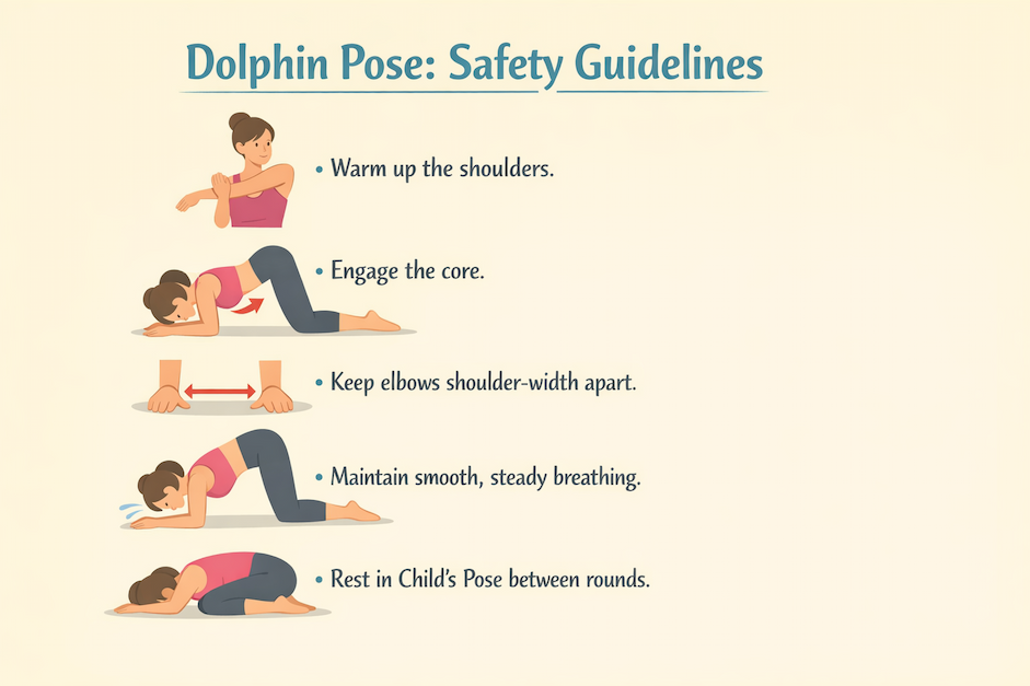 Dolphin Pose Safety Tips